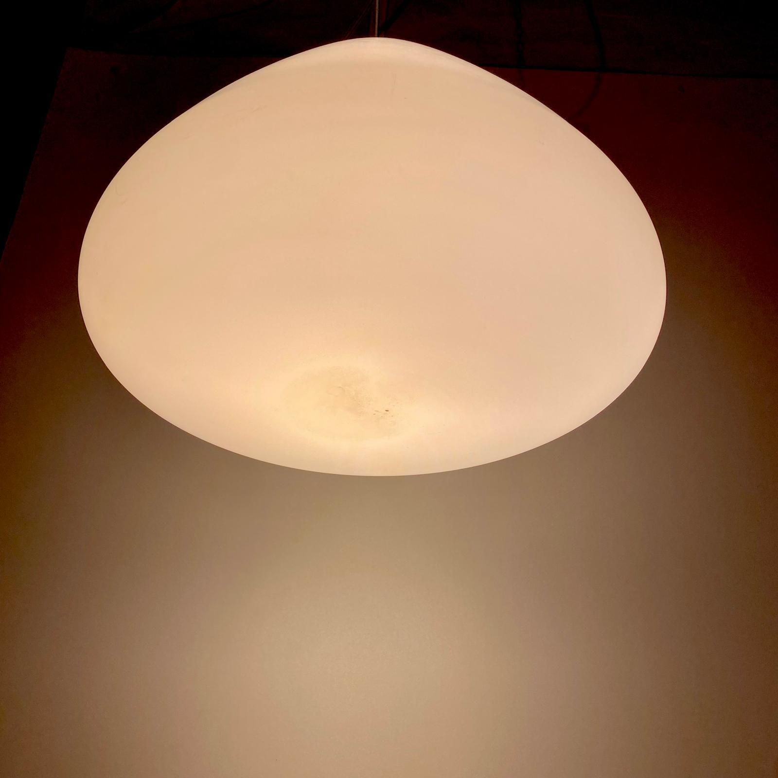 White Glass Pendant " Capsule " Designed By Ross Lovegrove For Artemide. Italy 2010 photo vinterior
