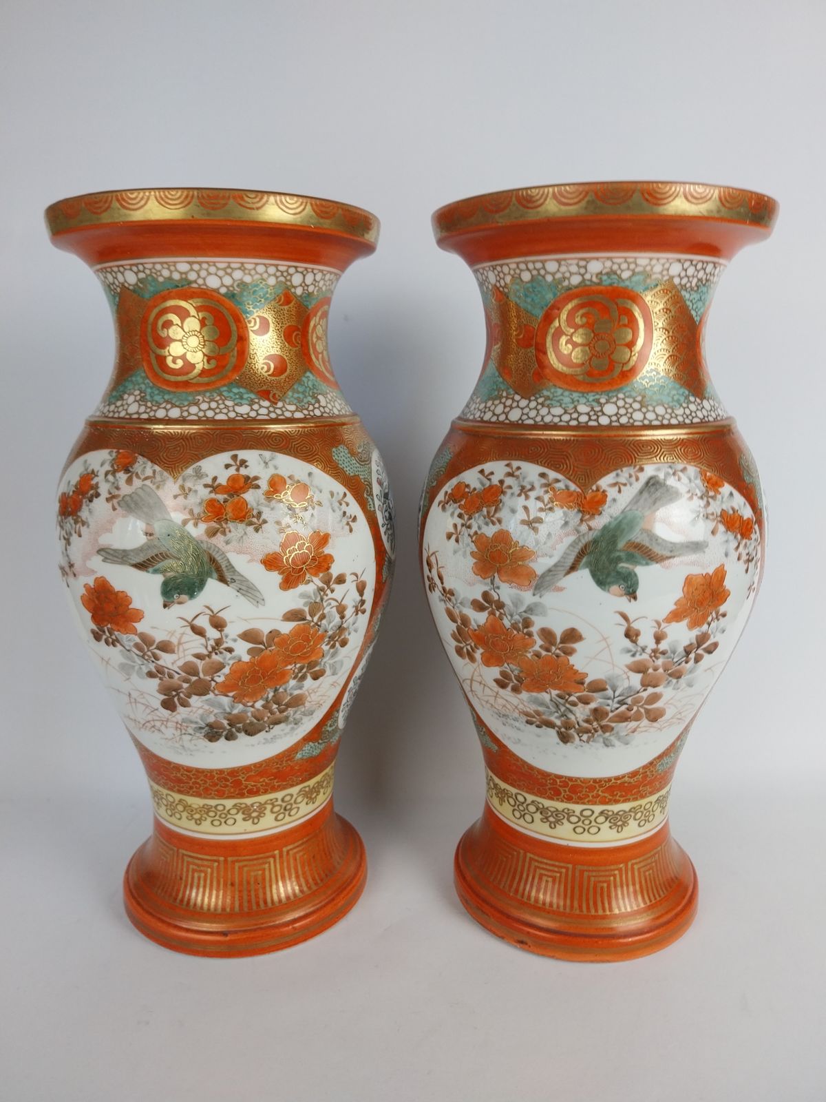 Large Pair Of Porcelain Japanese Kutani Vases, 1900s photo 475.0