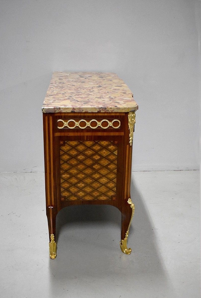 Transition Inlaid Chest Of Drawers, 19th photo Furniture
