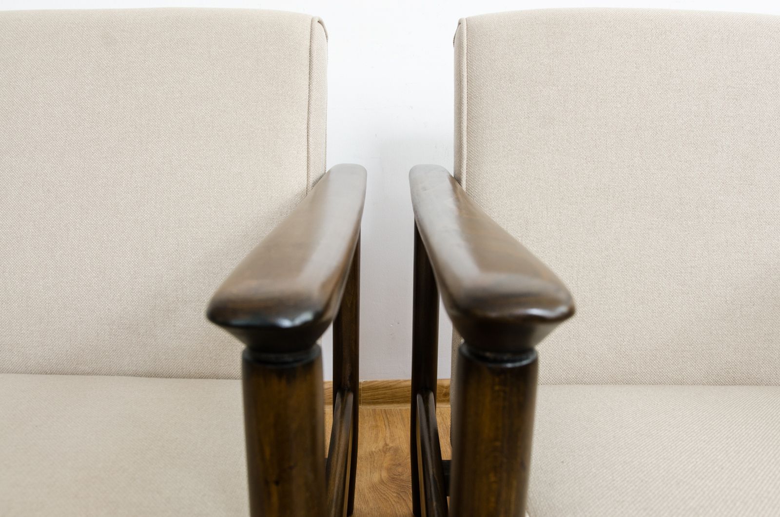 photo for sale Vintage Armchairs "Gfm 142" By Edmund Homa, Poland, 1960s, Set Of 2