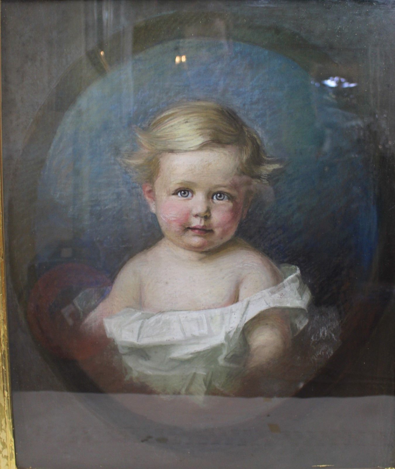 Pair Of Early 20th Century Pastel Portraits By Emily Eyres photo vintage