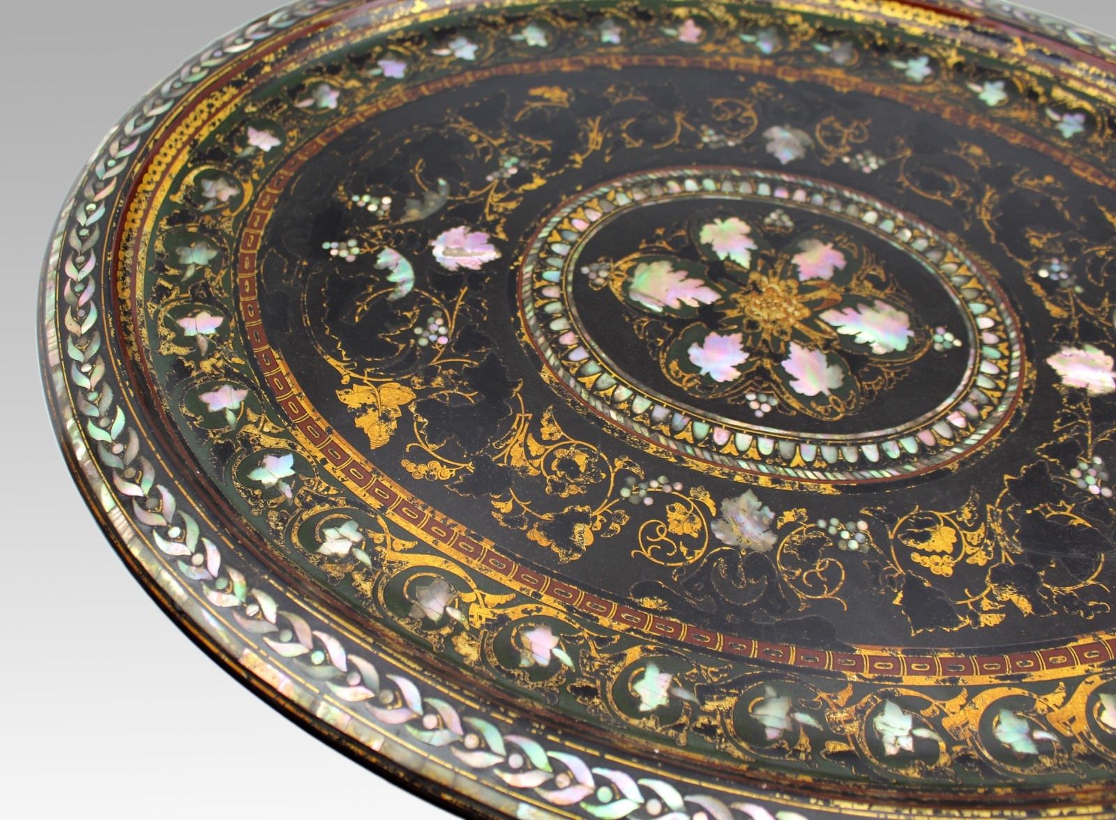 photo furniture Victorian Oval Papier Mâché Tray By Benetfink & Co, London, C.1870