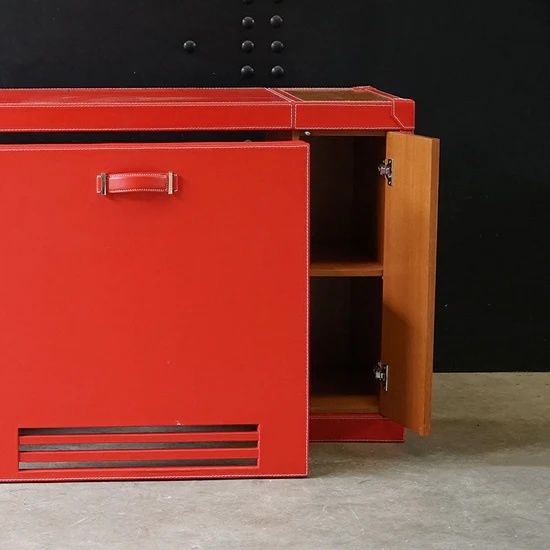 Contemporary Luxury Super Yacht Desk – Red Leather photo Furniture