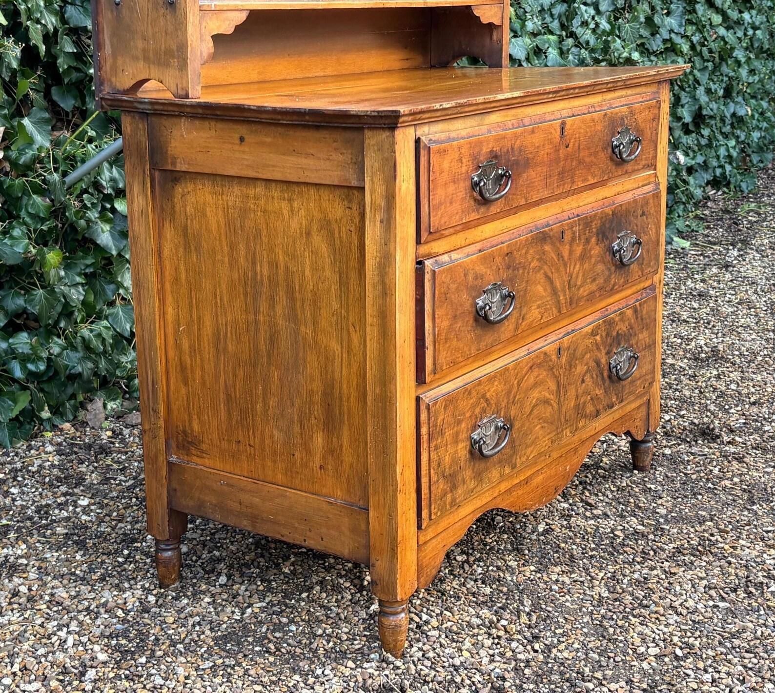 Vintage Edwardian Oak Dressing Chest C.1910s photo Furniture
