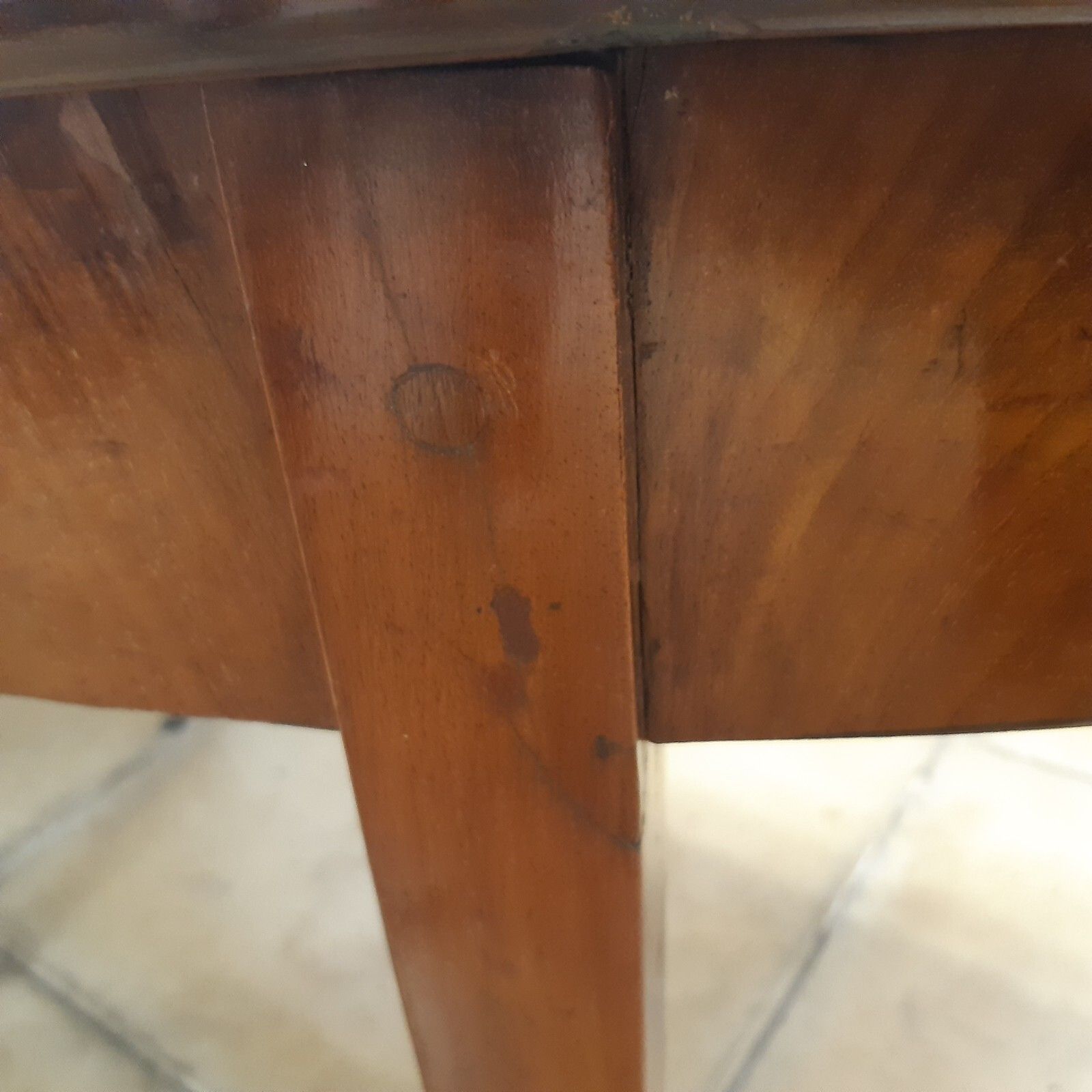 195.0 Antique Georgian Mahogany D Shaped Console Table With Original Brass Castors photo