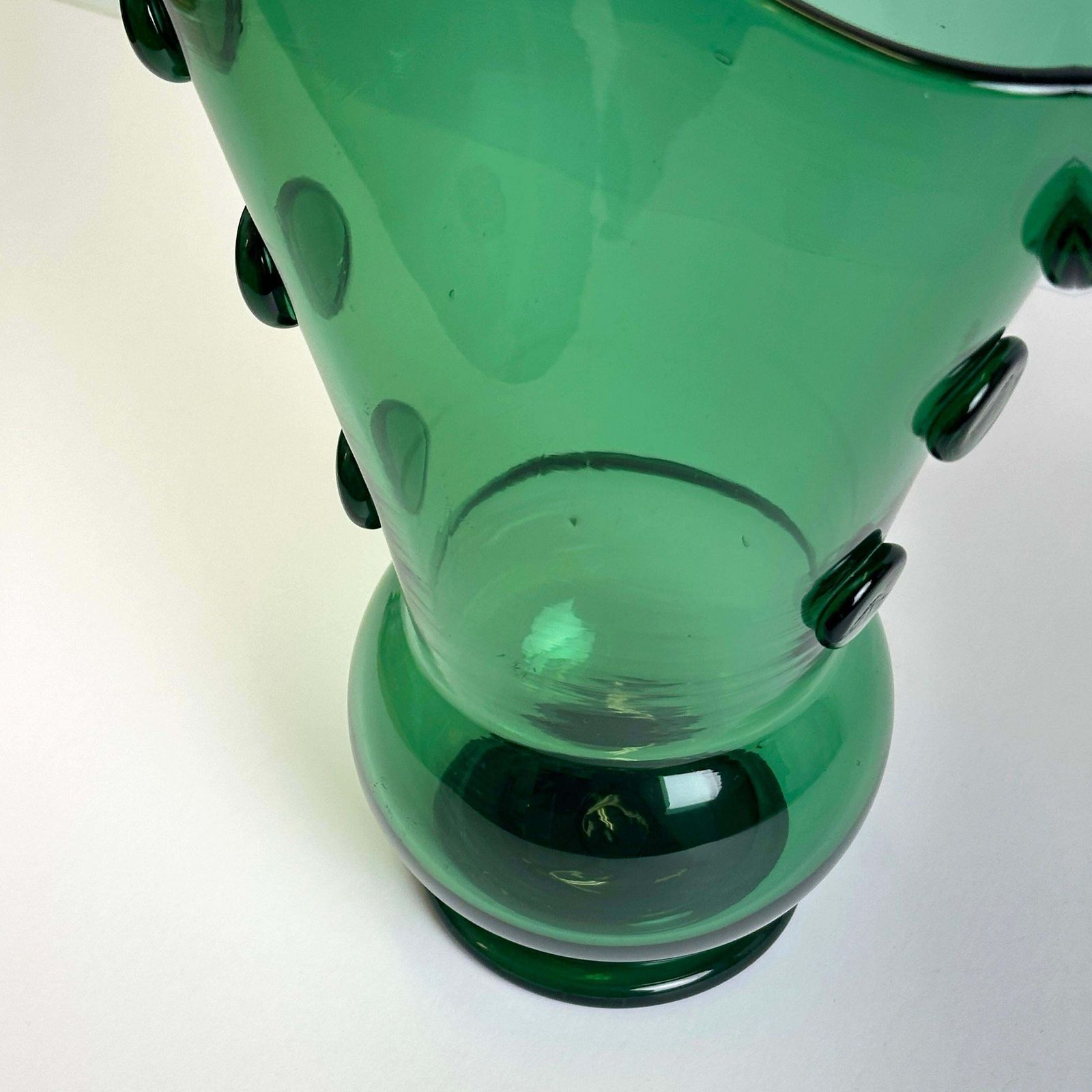 Mid Century Green Blown Glass Vase, Empoli, Italy, 1960s photo vinterior