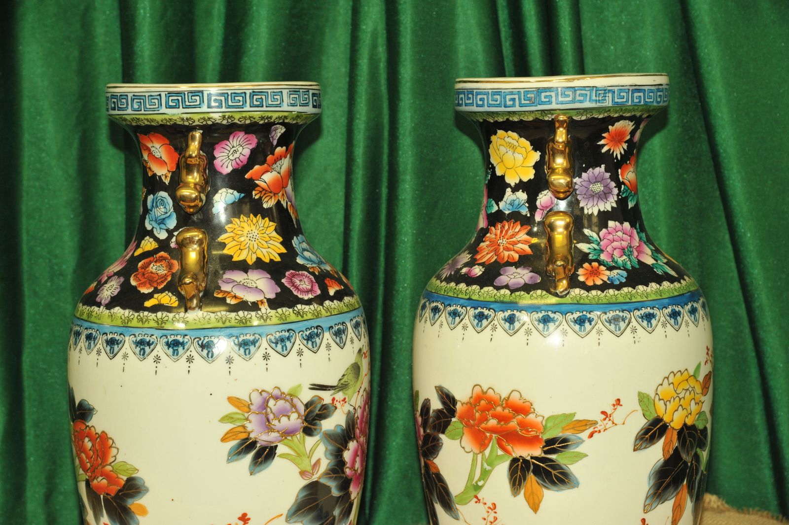 photo for sale A Pair Of Vintage Chinese Foo Dog Vases