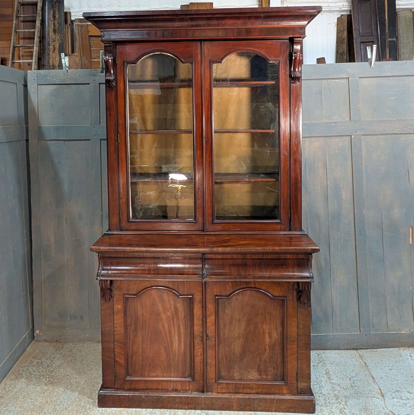Fine Mahogany Victorian Chiffonier Bookcase With Detailing photo vintage