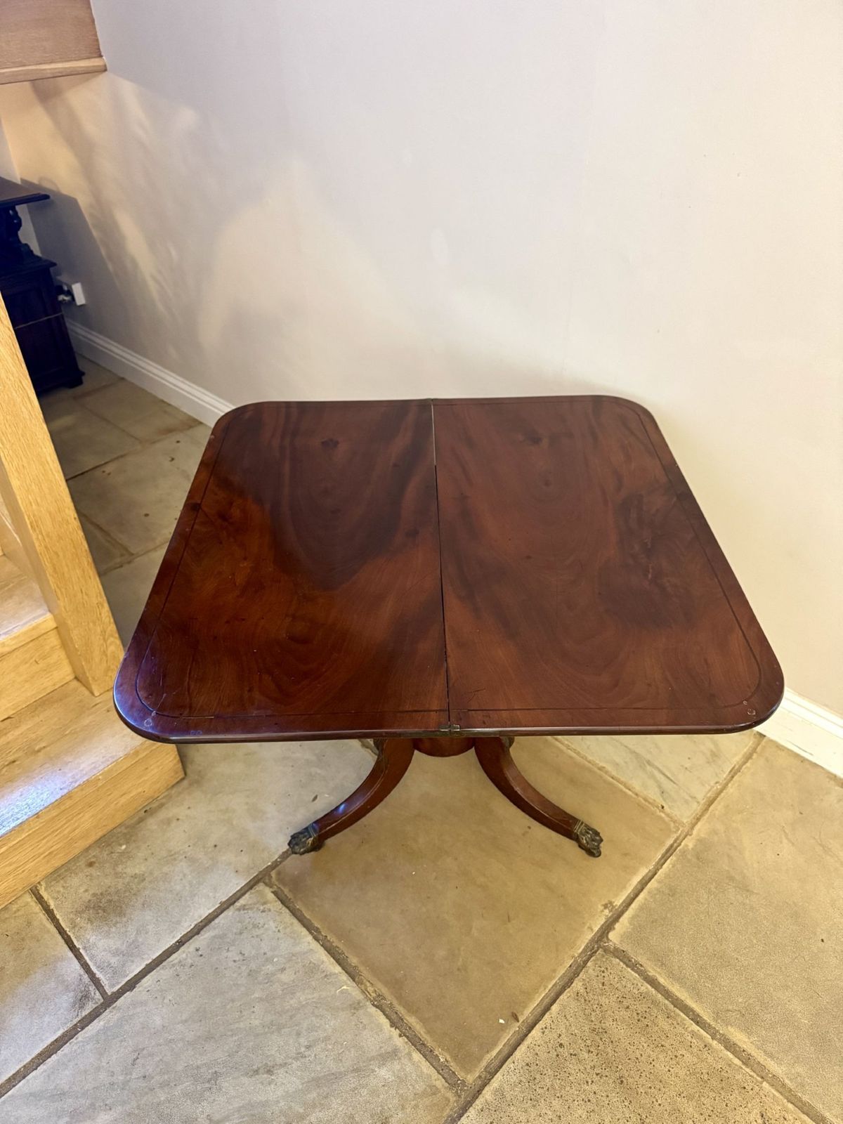 Wonderful Antique Regency Quality Mahogany Inlaid Tea Table photo vintage