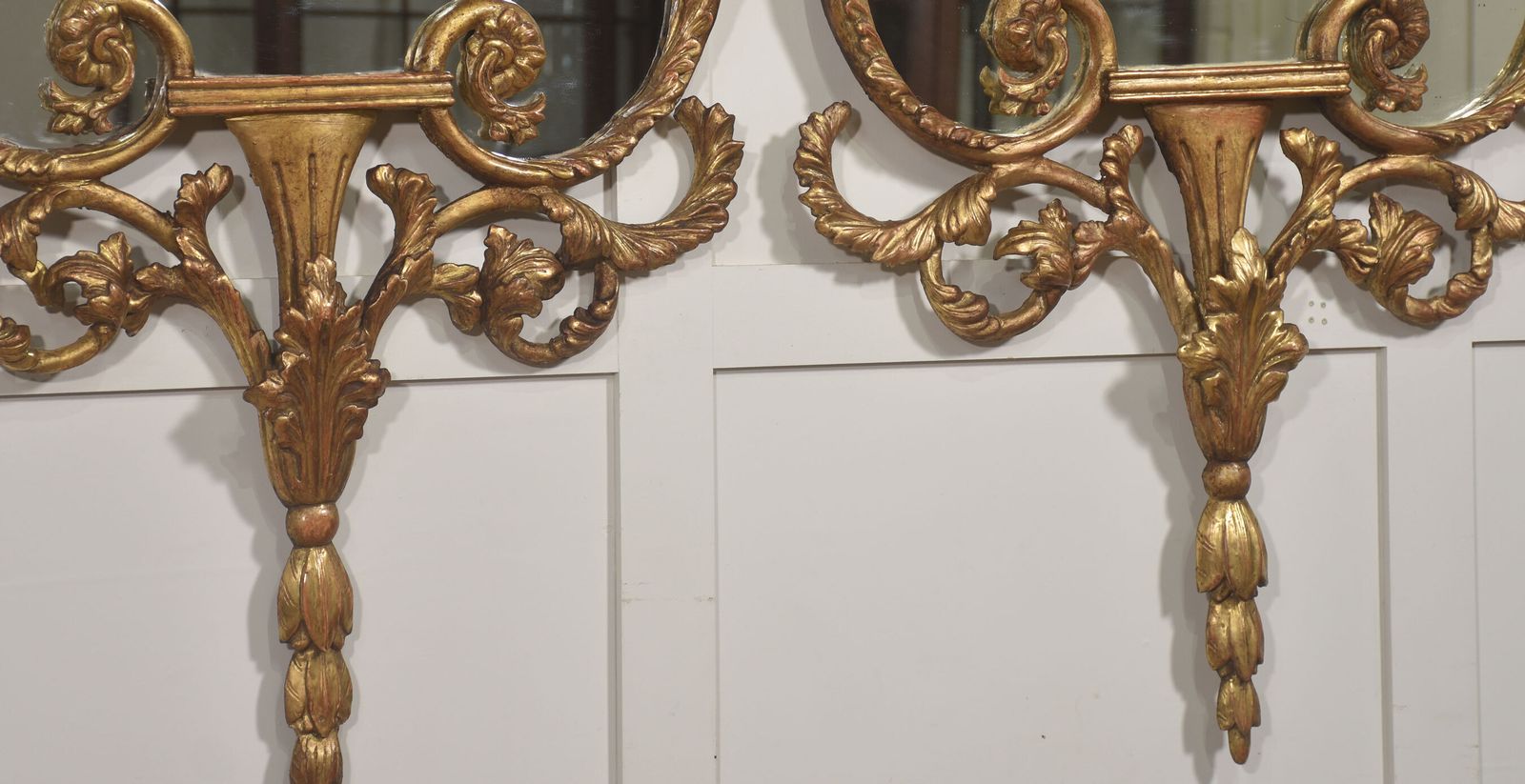 Pair Of 19th Century Giltwood Rococo Revival Wall Mirrors photo for sale