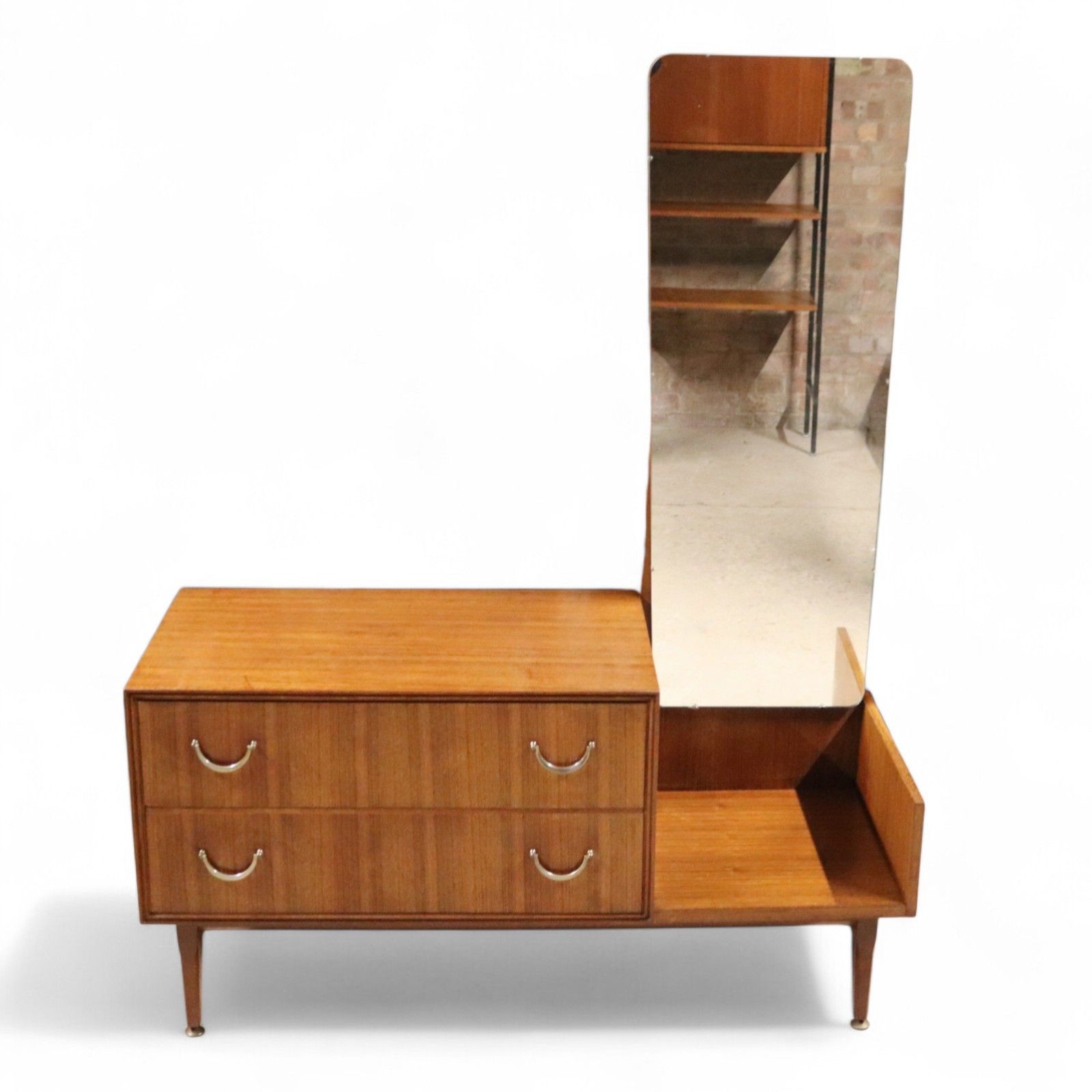 Mid Century Meredew Teak Dressing Chest / Two Drawer Dressing Table 1960s photo for sale