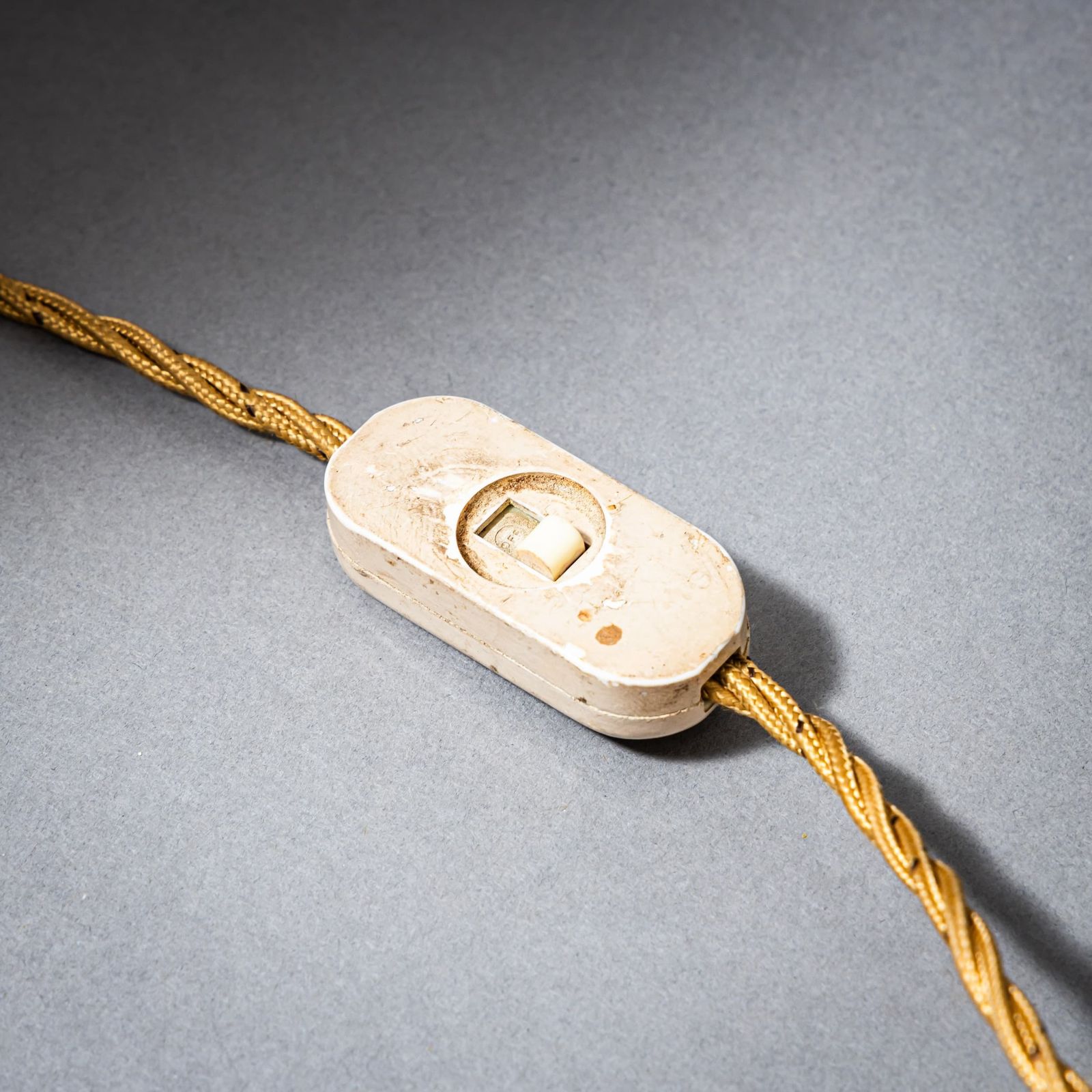 Table Lamp With Rope Decoration, Mid 20th Century photo vintage