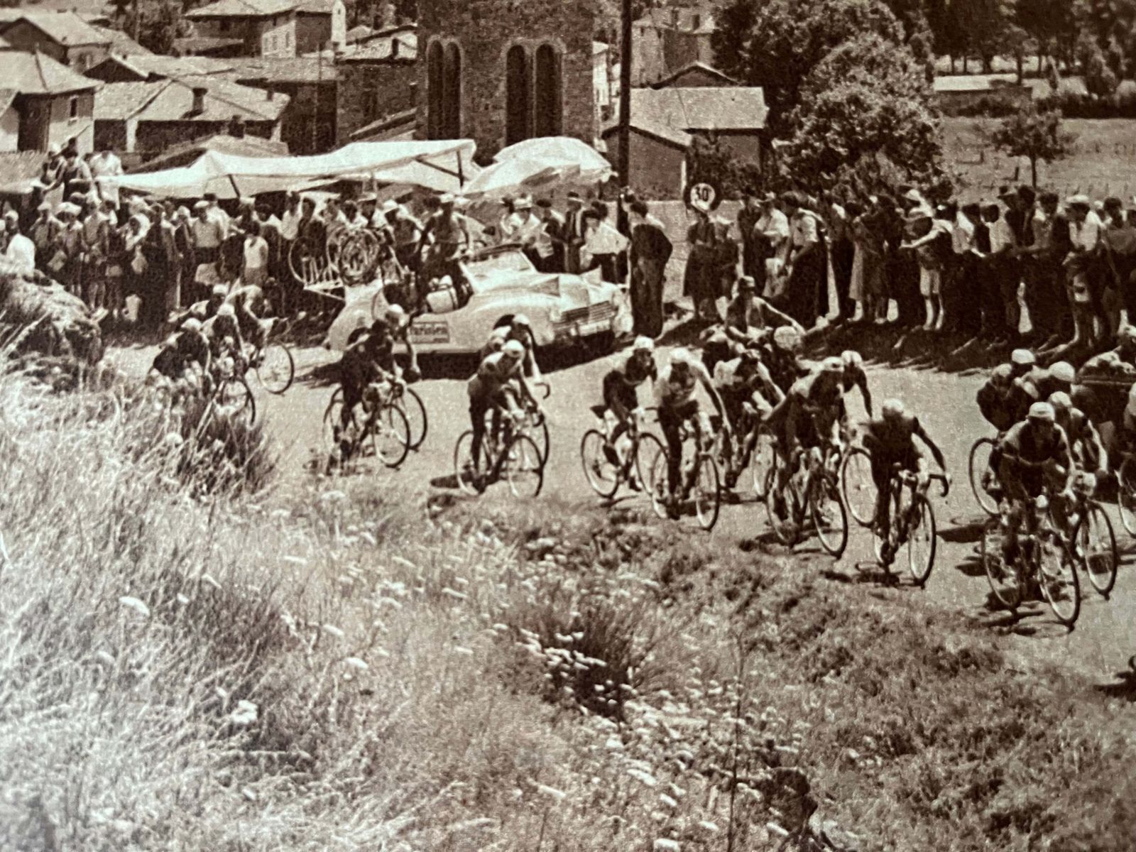 Vintage Tour De France Cycling Print 1958 Montluchon photo furniture