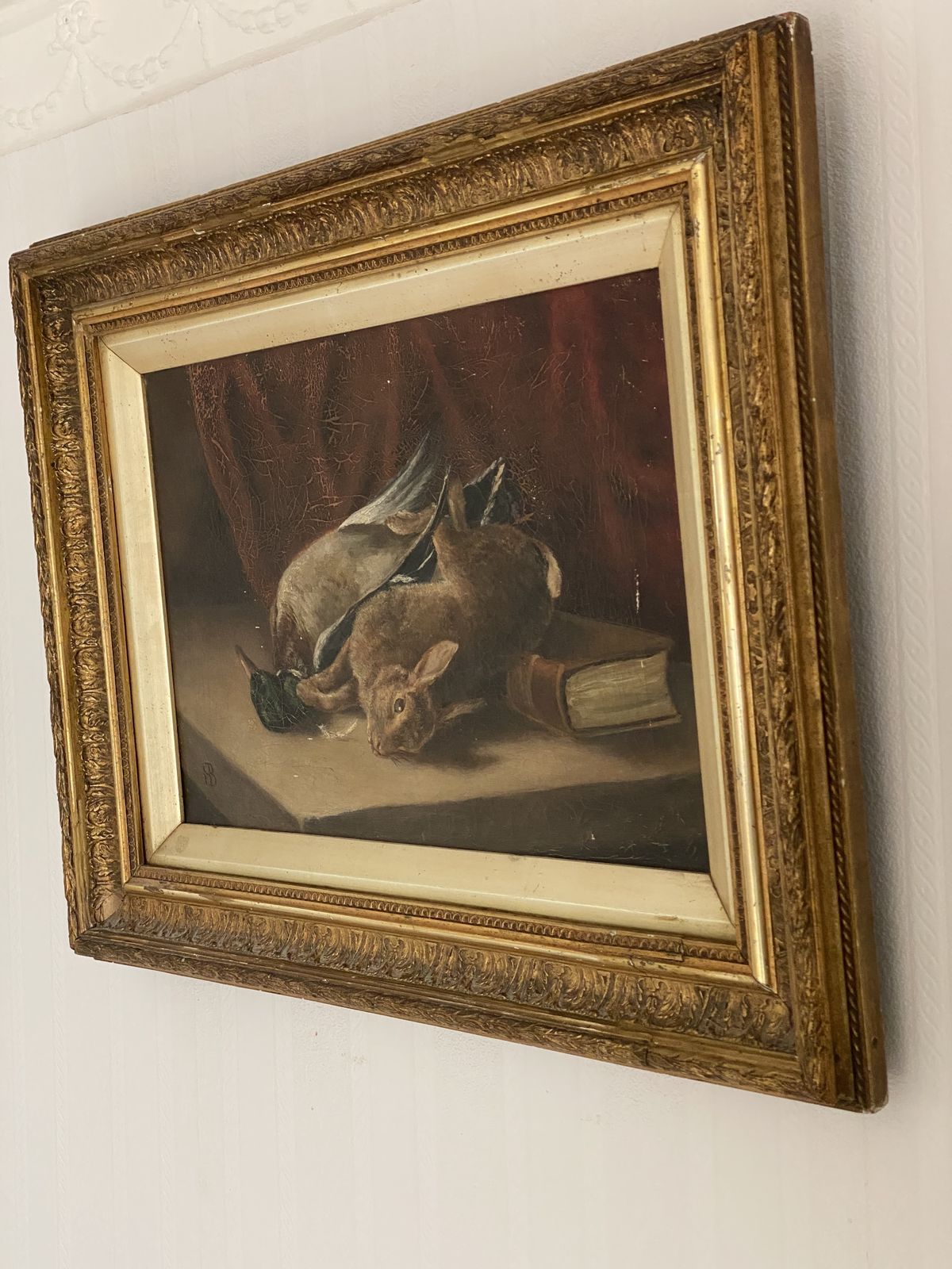 Antique Oil Painting Europe 1800s photo furniture