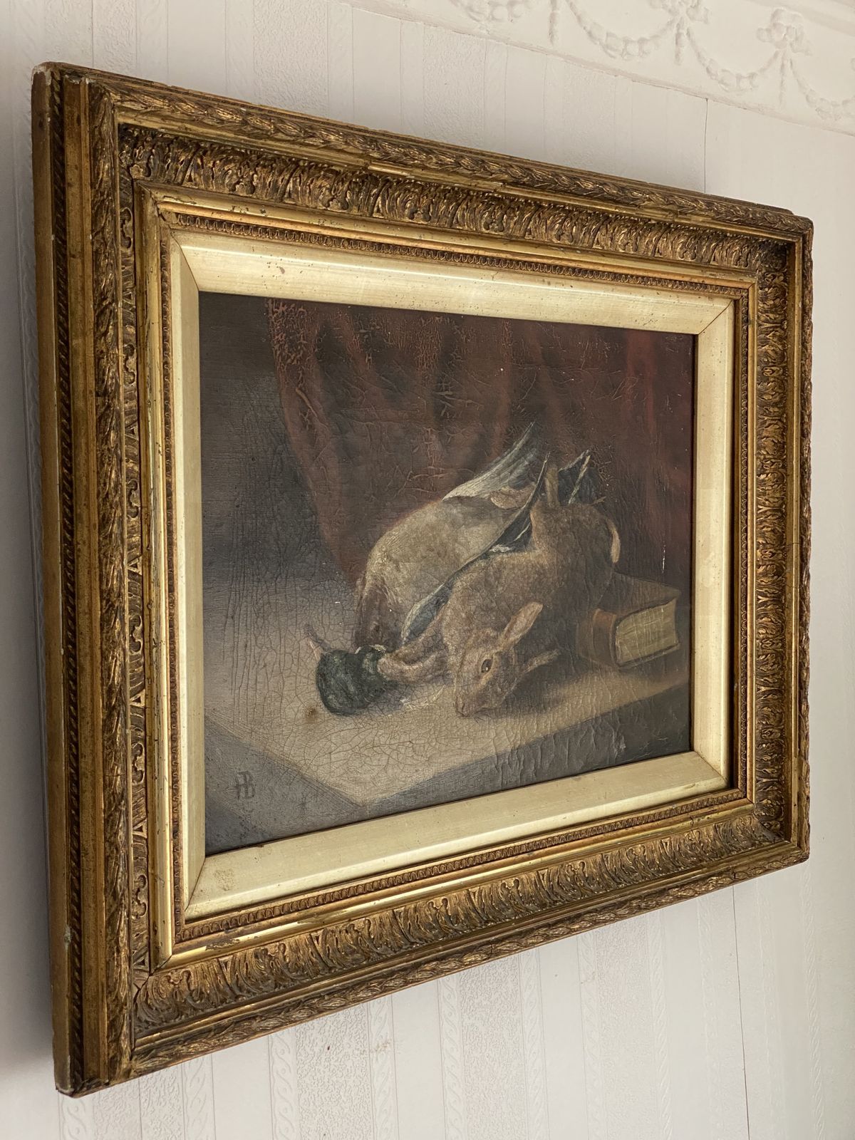 Antique Oil Painting Europe 1800s photo for sale