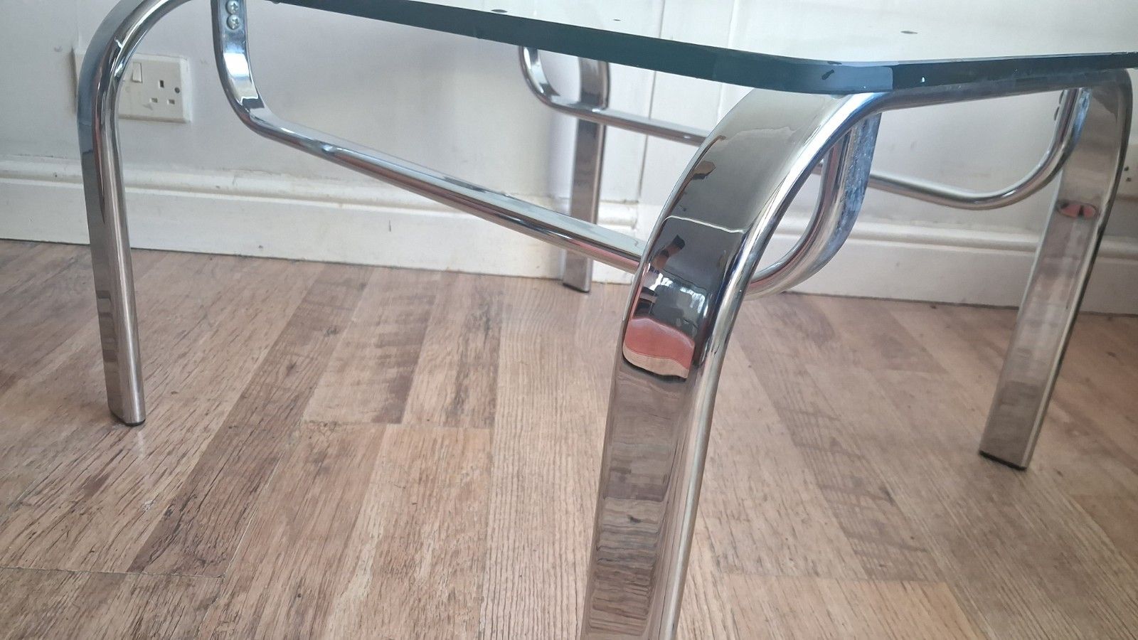 1980's Italian Chrome And Glass  Mid Century Coffee/Drinks Table photo vinterior
