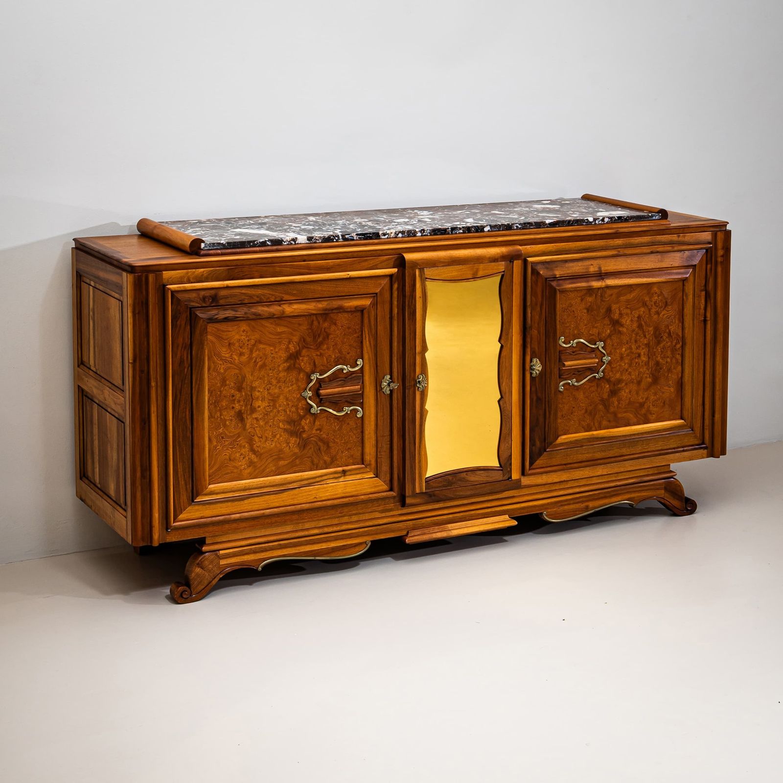Art Deco Sideboard With Marble Top, France, 1930s photo for sale