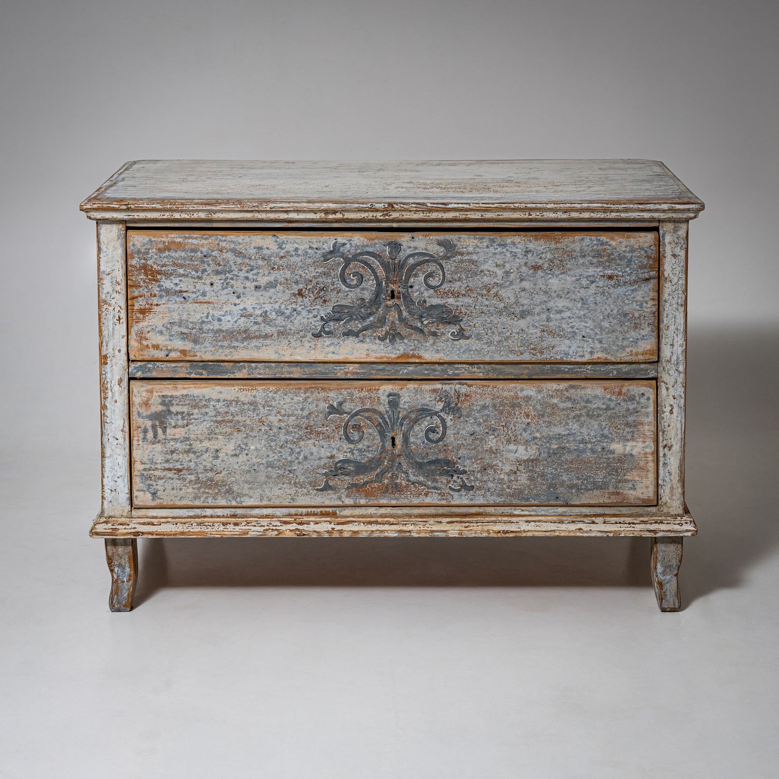 Biedermeier Ladekast, Beschilderd Met Historische Motieven, 1835–1840, Zuid Duits photo furniture