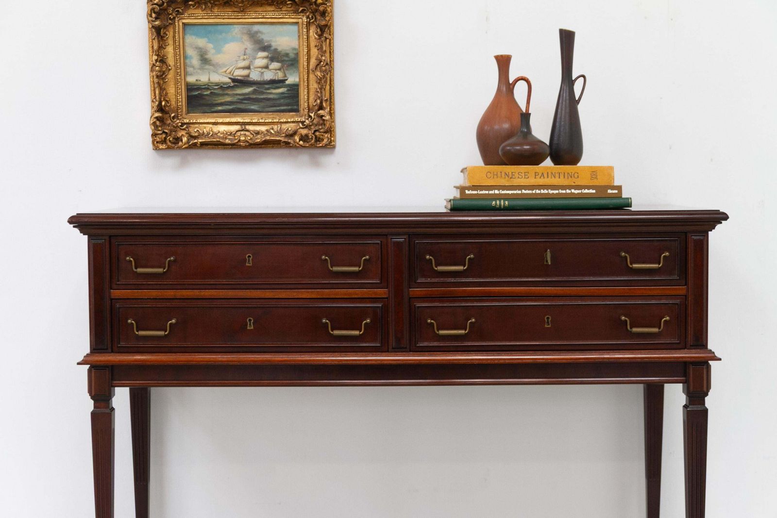 Danish Hepplewhite Mahogany Console Table By Farre Møbelfabrik, 1970s. photo for sale