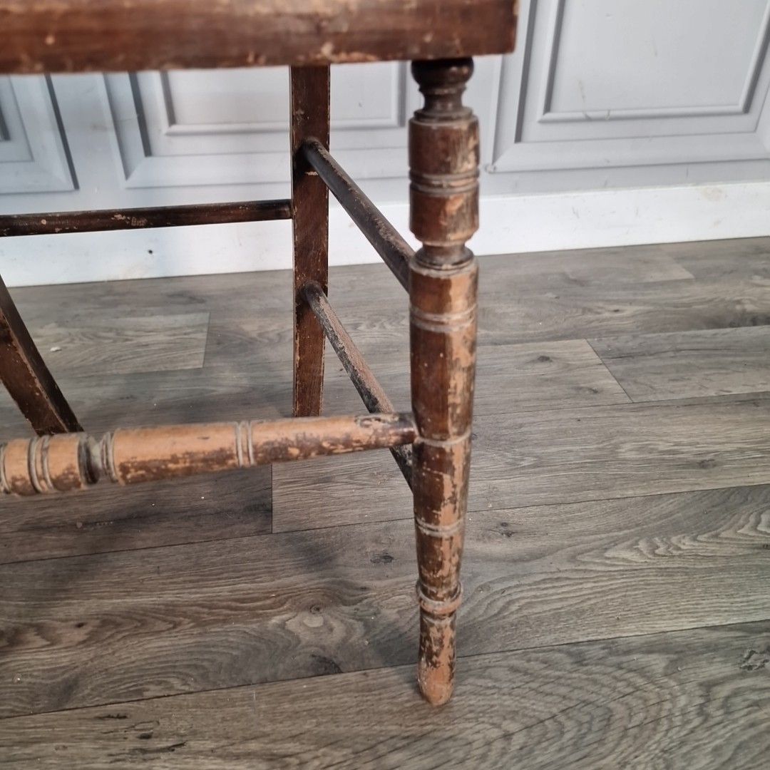 Furniture Antique Spindle Back Chair Wooden Bedroom Occasional Seat Victorian Edwardian photo
