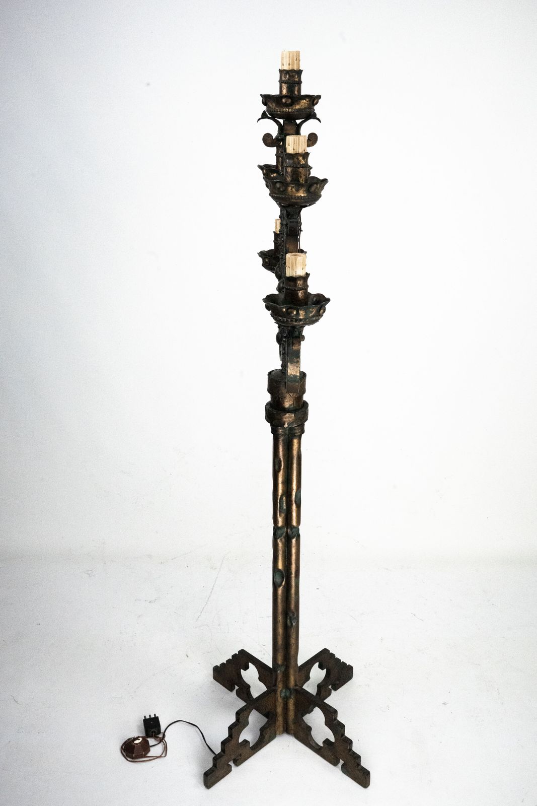 5850.0 Rare Italian Brutalist Floor Lamp By Longobard. Italy 1970s photo