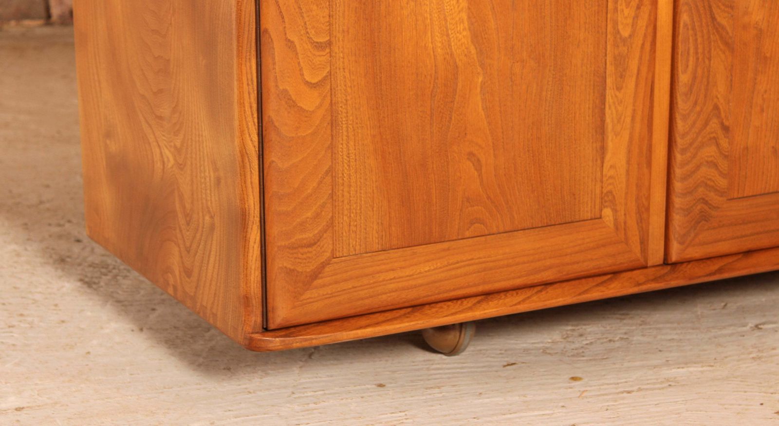 Mid Century Ercol Windsor Solid Elm Sideboard On Casters, Circa 1960s photo 750.0
