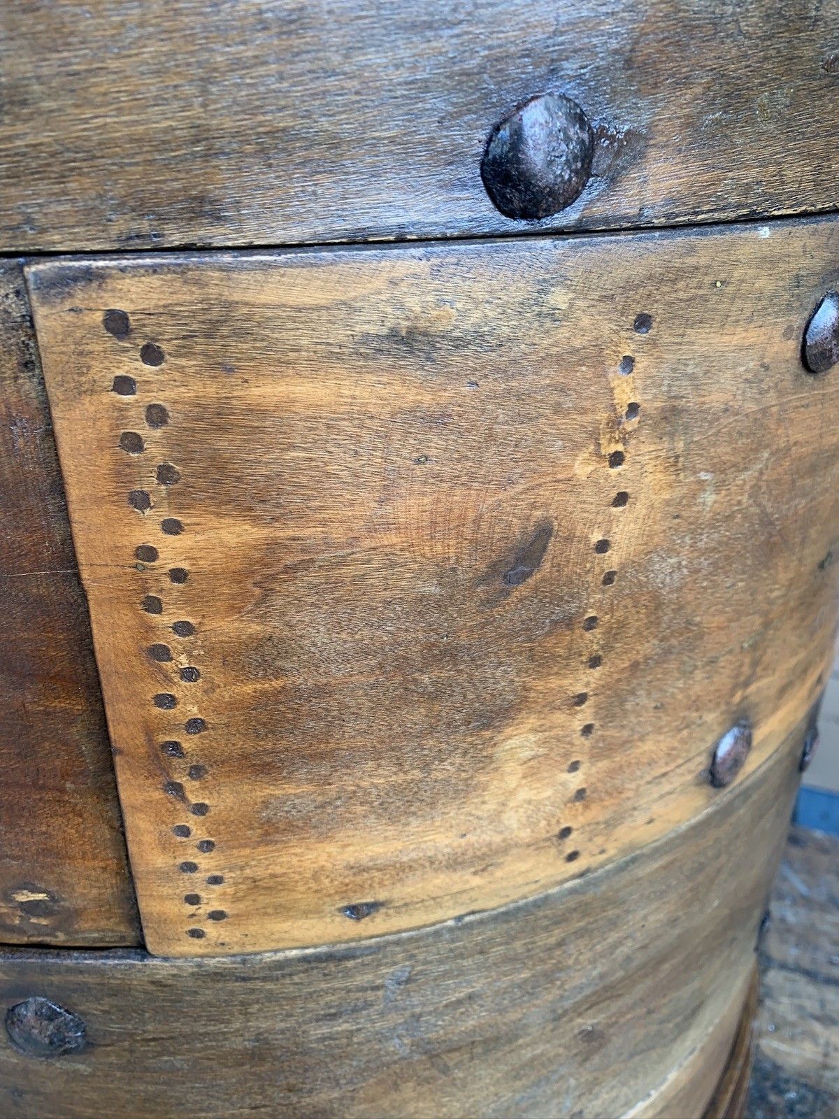 Large Chinese 4 Sectional Food Carrier Rustic Bamboo Wood Side Occasional Table photo buy