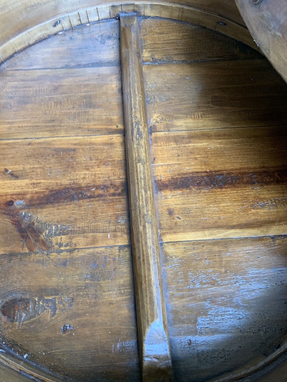 photo for sale Large Chinese 4 Sectional Food Carrier Rustic Bamboo Wood Side Occasional Table
