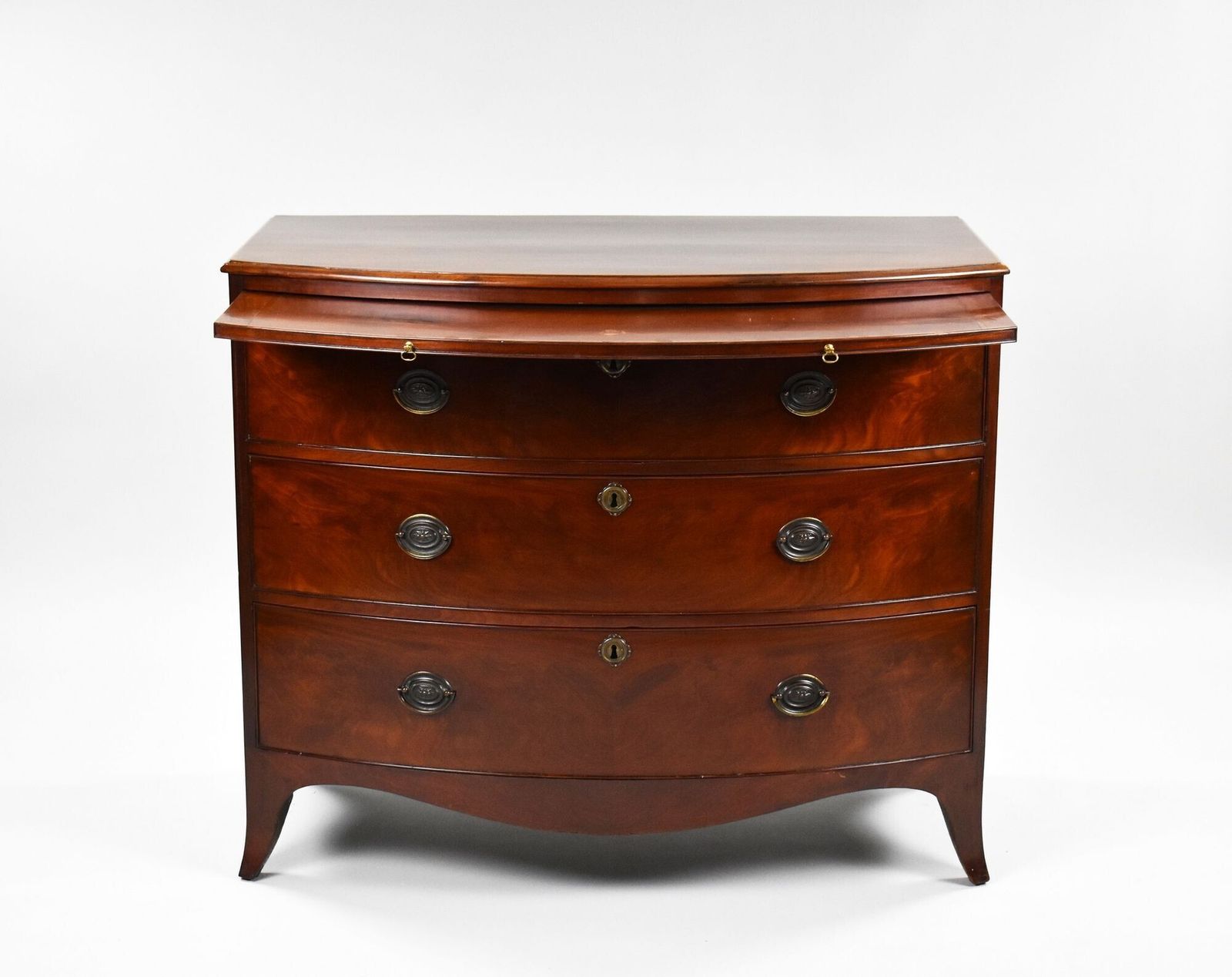 Regency Mahogany Bow Front Chest Of Drawers photo for sale