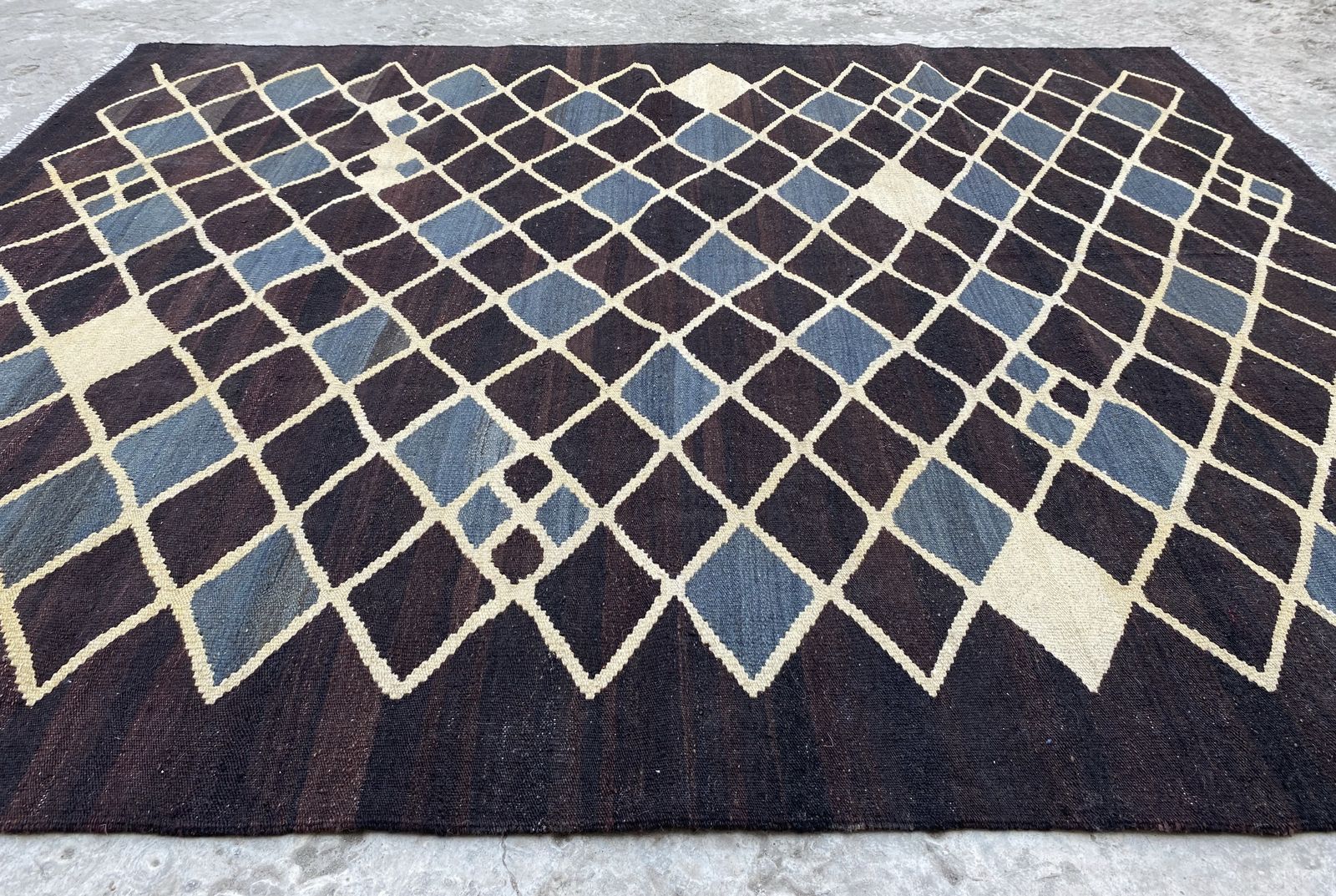 Modern Kilim Handwoven 5x6 Black Area Rug photo buy