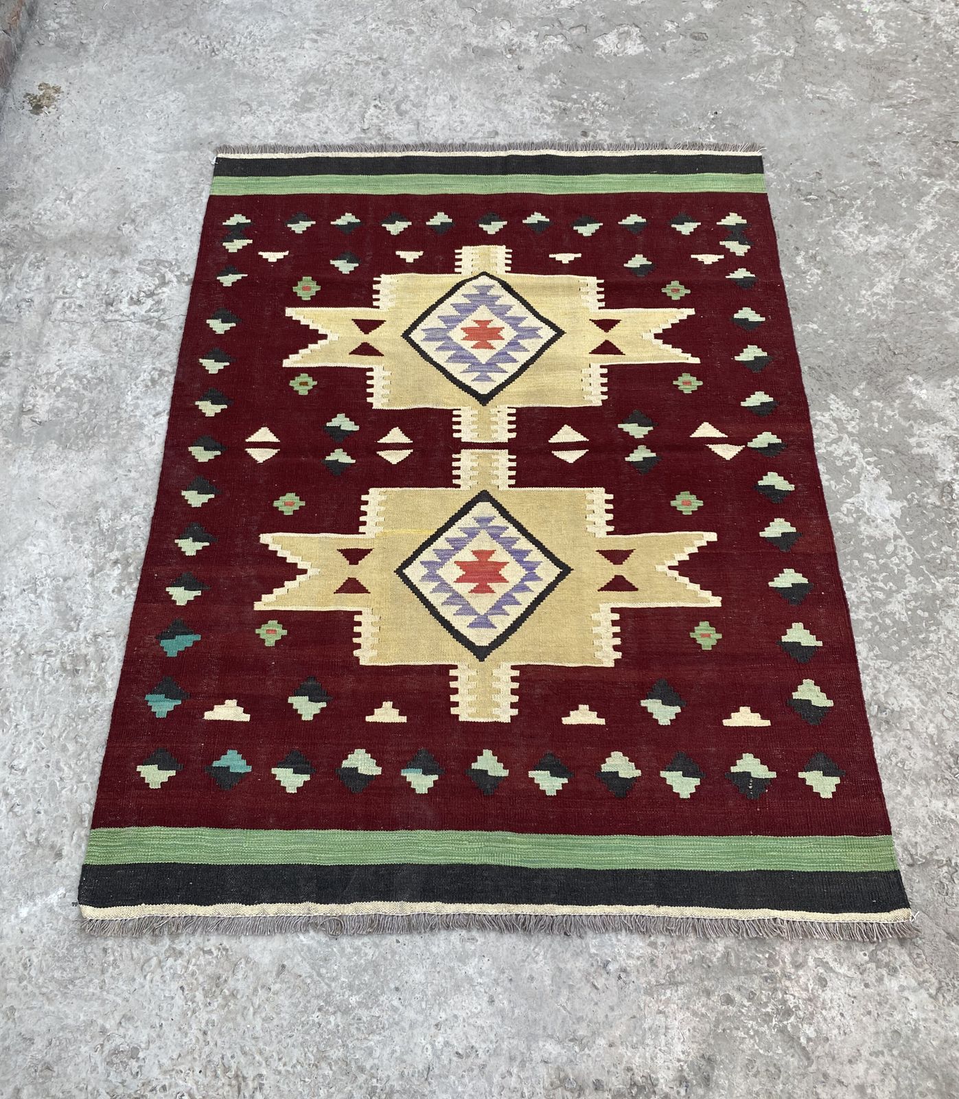 Southwestern Kilim Handwoven Wool 5x6 Area Rug