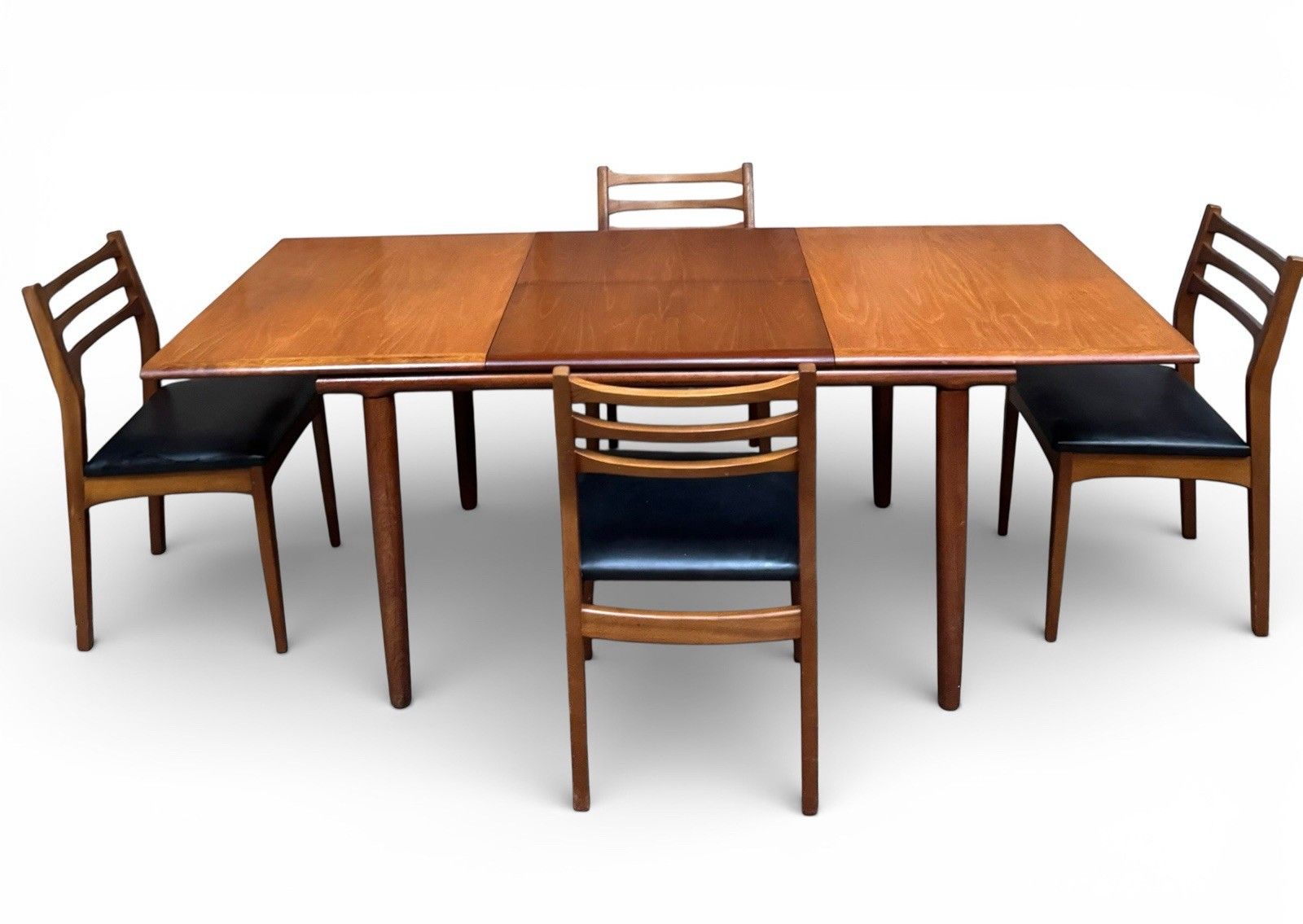 Furniture White And Newton Teak And Afomosia Dining Table And Four Chairs Retro C1960s photo