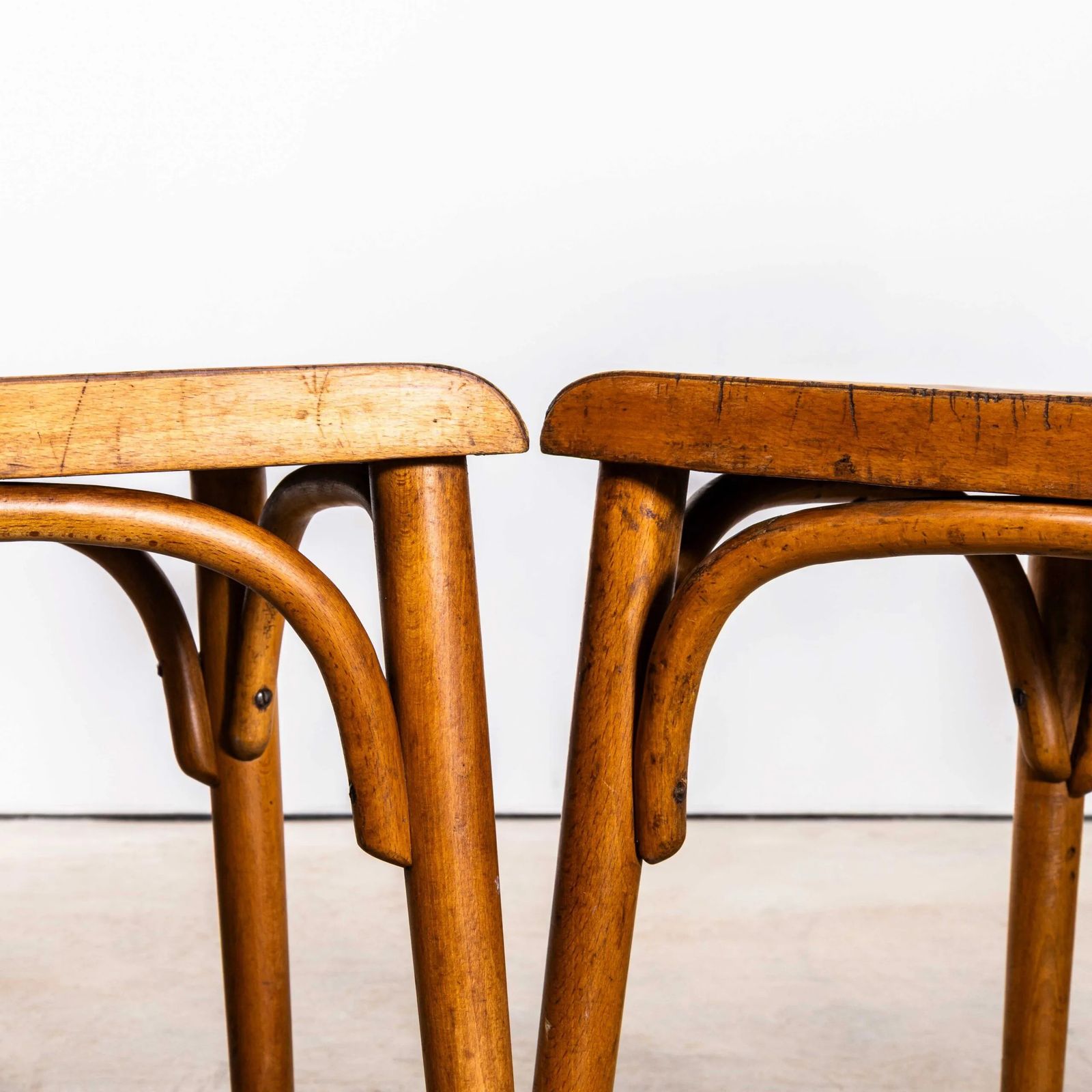 1940’s Large Honey Shield Back With A Flat Curved Edged Seat Dining Chairs – Set Of Four photo buy