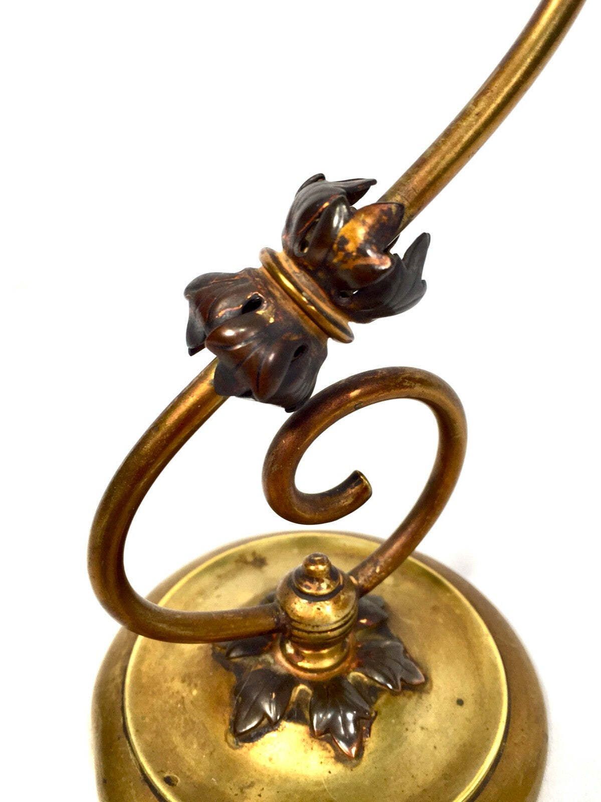 Antique Pair Of Brass & Copper Candle Stick Holders Art Nouveau 20th Century photo buy