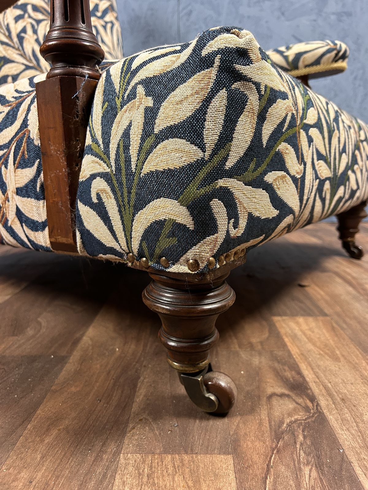 A 19th Century Open Armchair In Manner Of Howard & Sons In William Morris Fabric photo furniture