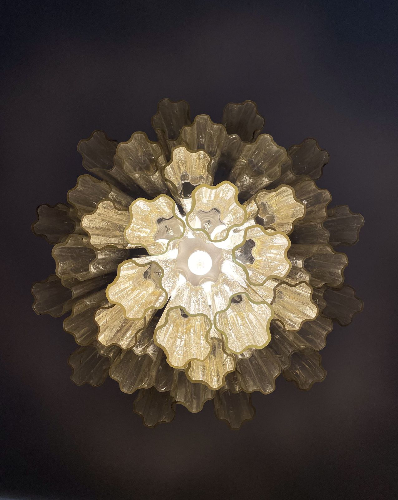 photo vinterior Fantastic Murano Glass Tube Chandelier   36 Clear Amber Glass Tube