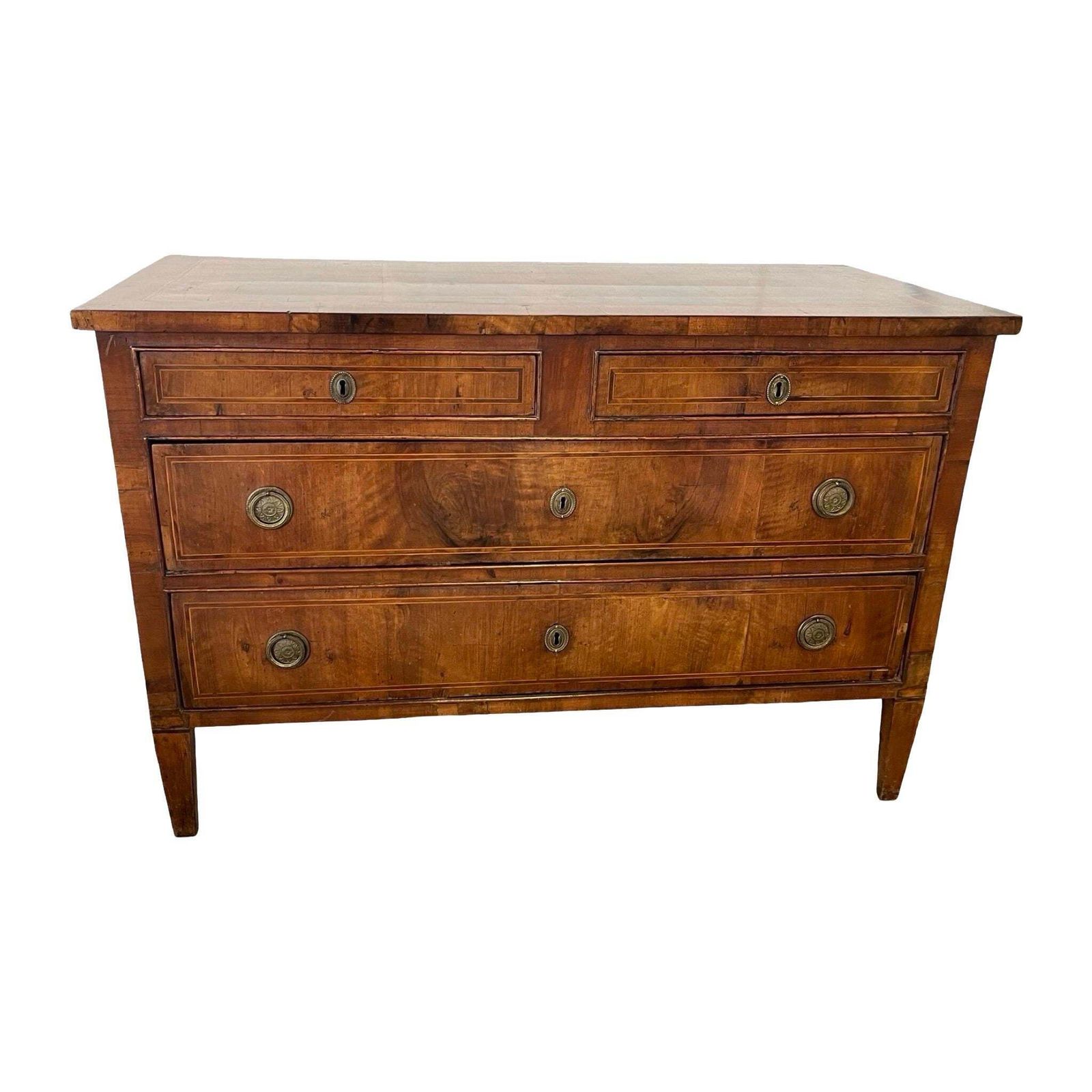 18th Century Italian Neoclassical Commode With Inlay And Veneer