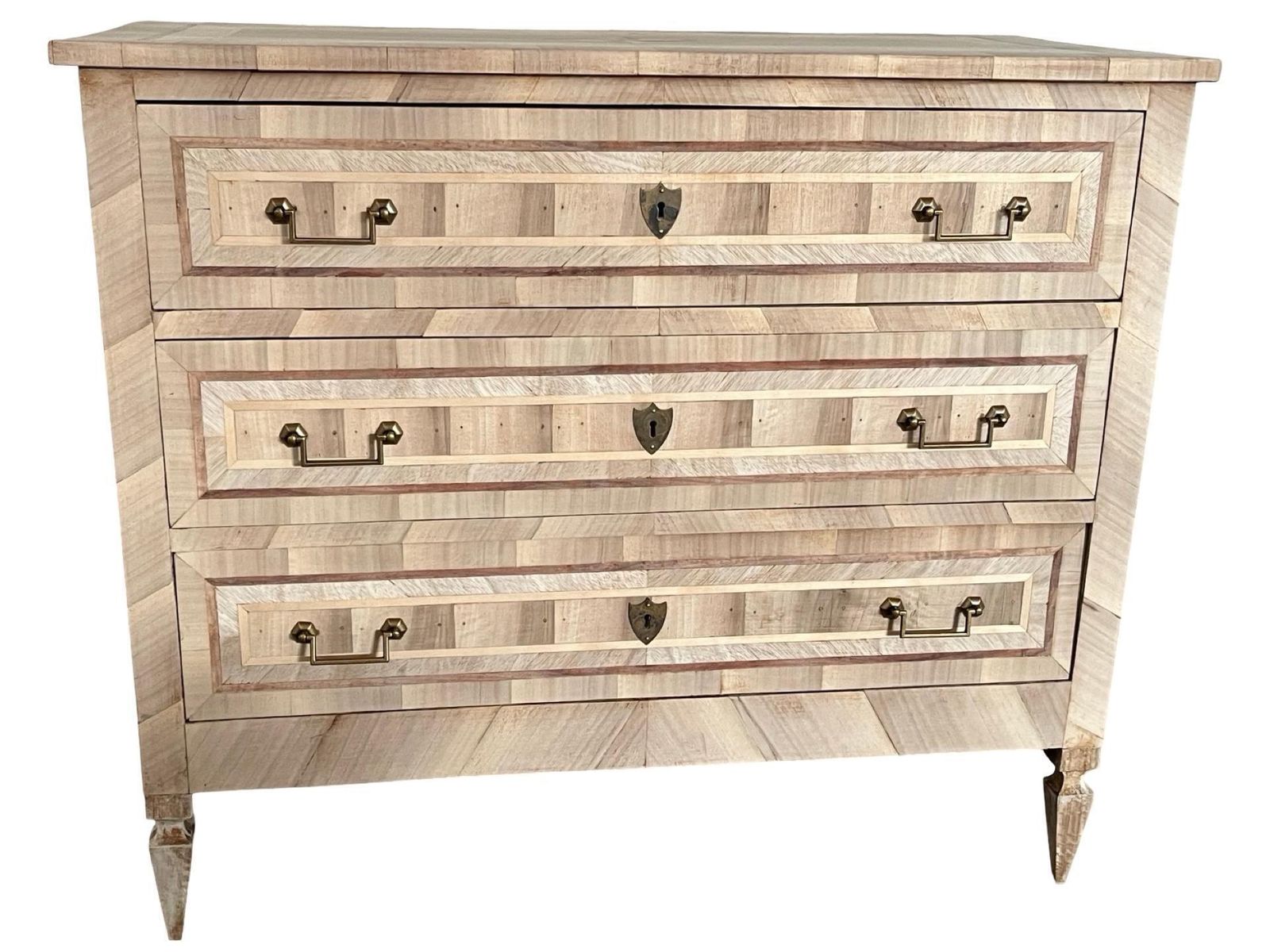 Italian Bleached Walnut Inlaid Neoclassical Chest Of Drawers / Commode photo furniture