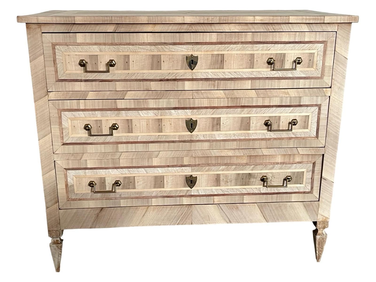 Italian Bleached Walnut Inlaid Neoclassical Chest Of Drawers / Commode photo for sale