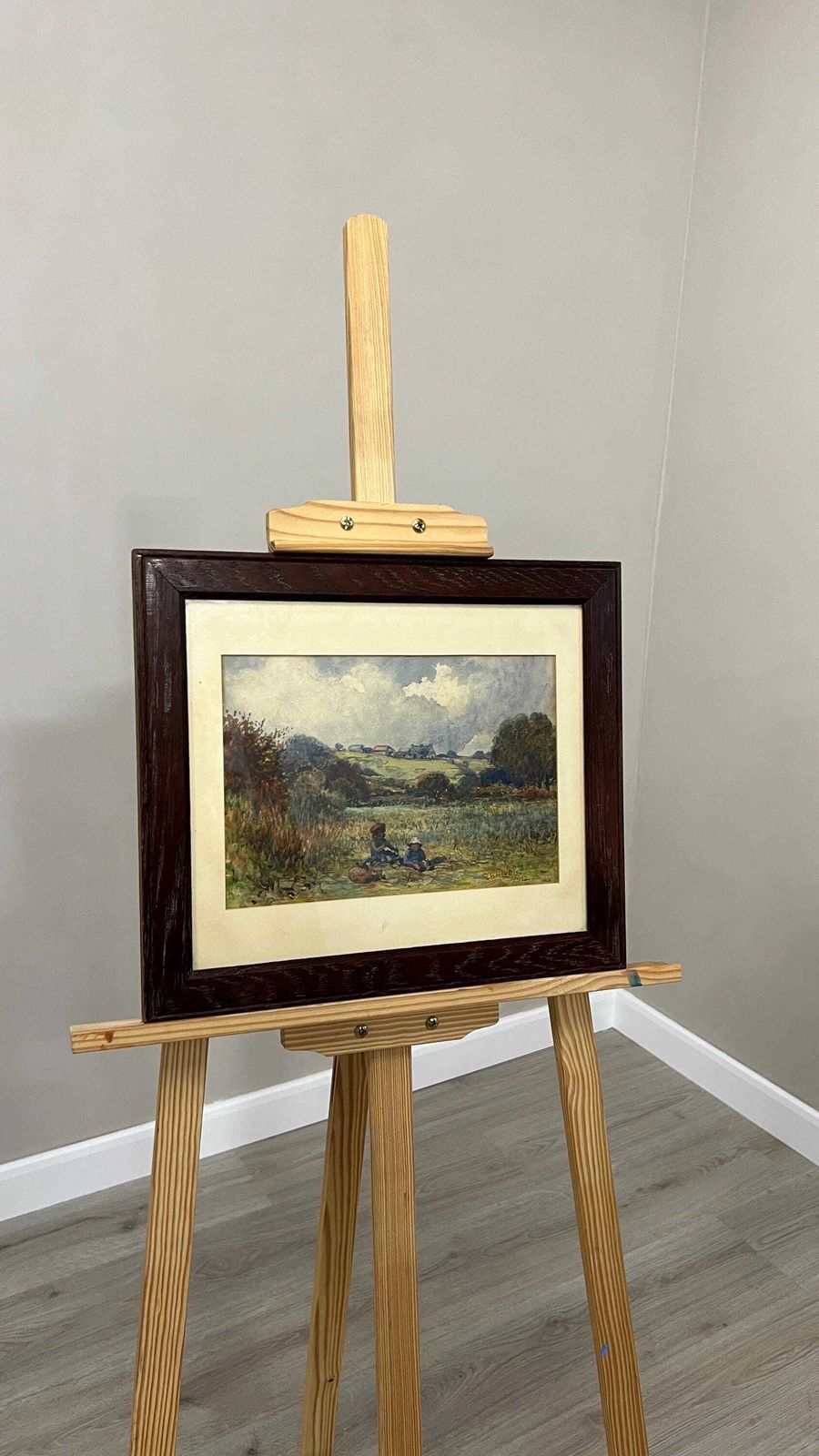 Antique 1912 Watercolour Picture Farm In Penarth By George Frederick Harris — Signed Framed