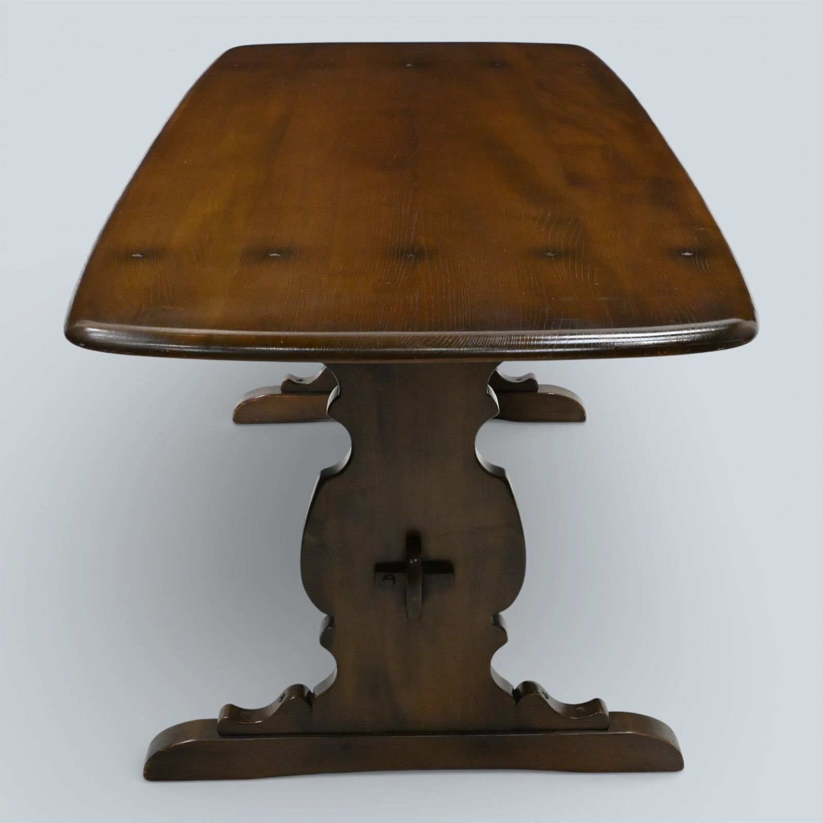 Ercol Elm Dining Table Plank Top Retro Dark Finish Free Uk Delivery* photo for sale