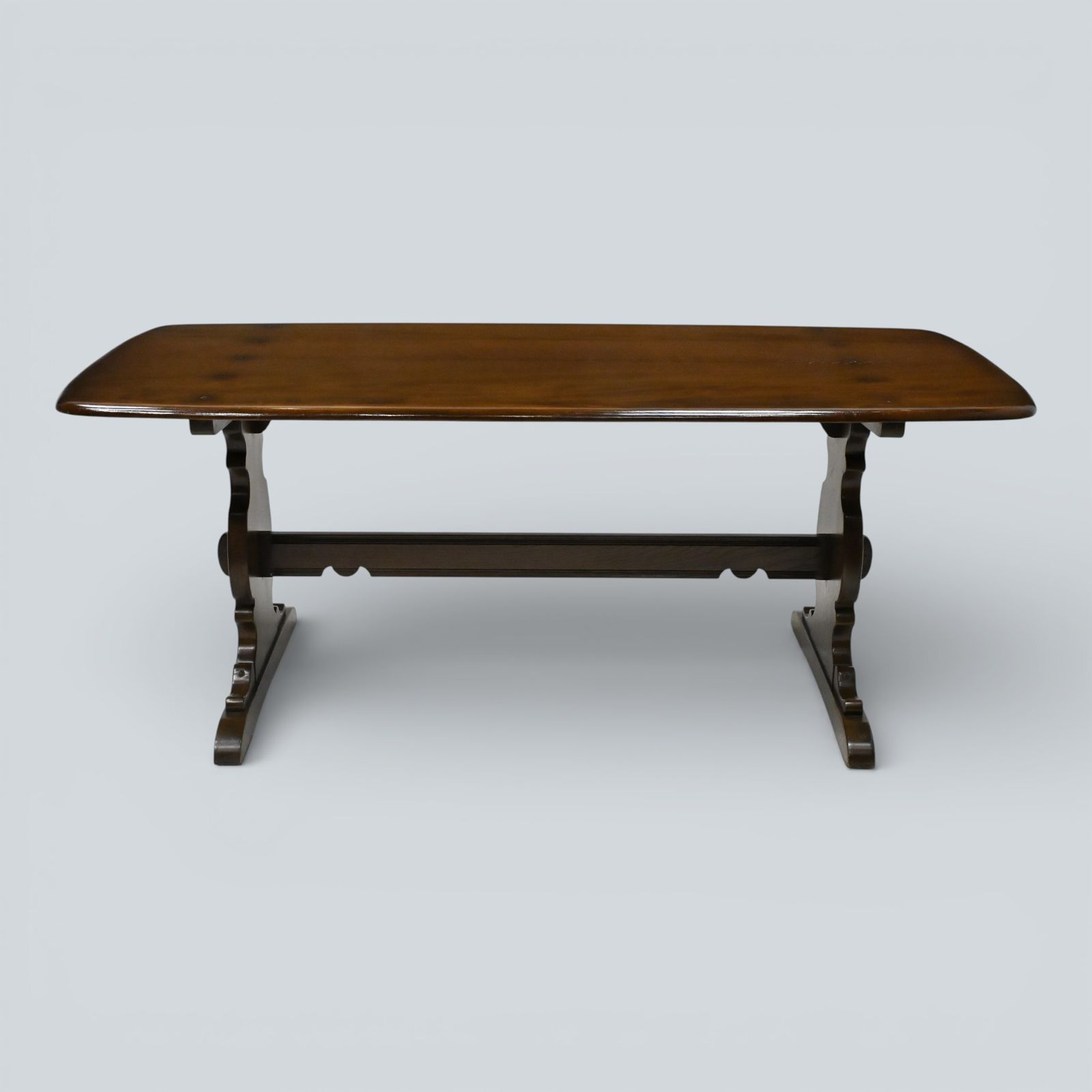 Ercol Elm Dining Table Plank Top Retro Dark Finish Free Uk Delivery* photo 467.0