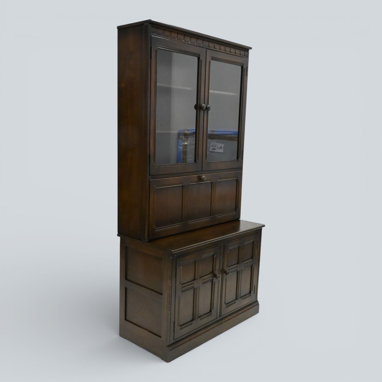 Ercol Mural Wall Unit Display/Drinks Cabinet Dark Finish Free Uk Delivery* photo vintage