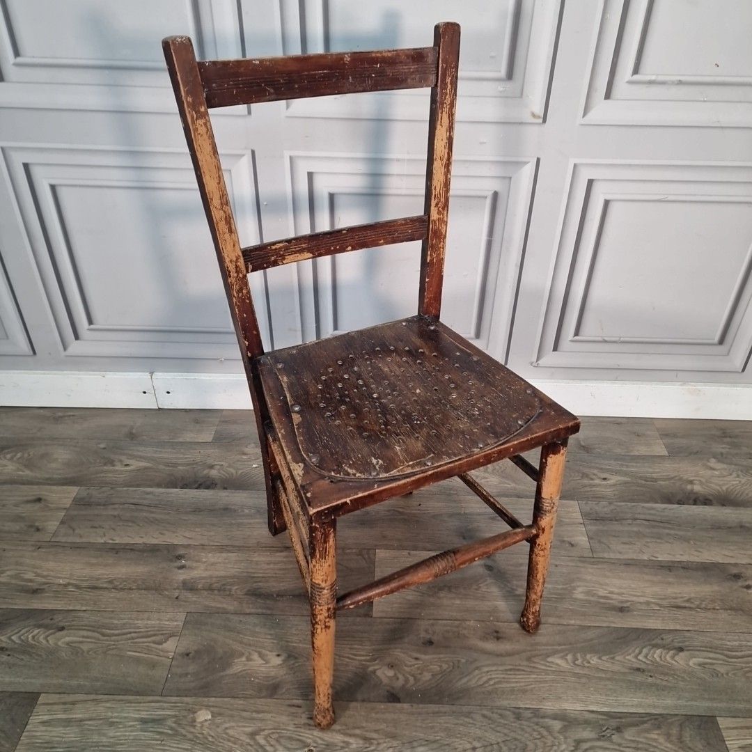 Antique Wooden Bedroom Chair Kitchen Hall Seat Victorian For Restoration photo furniture