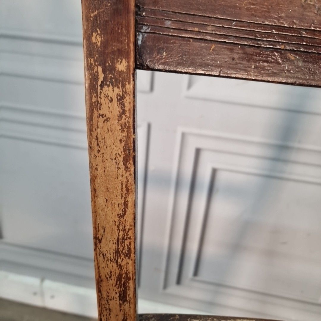 Antique Wooden Bedroom Chair Kitchen Hall Seat Victorian For Restoration photo vintage