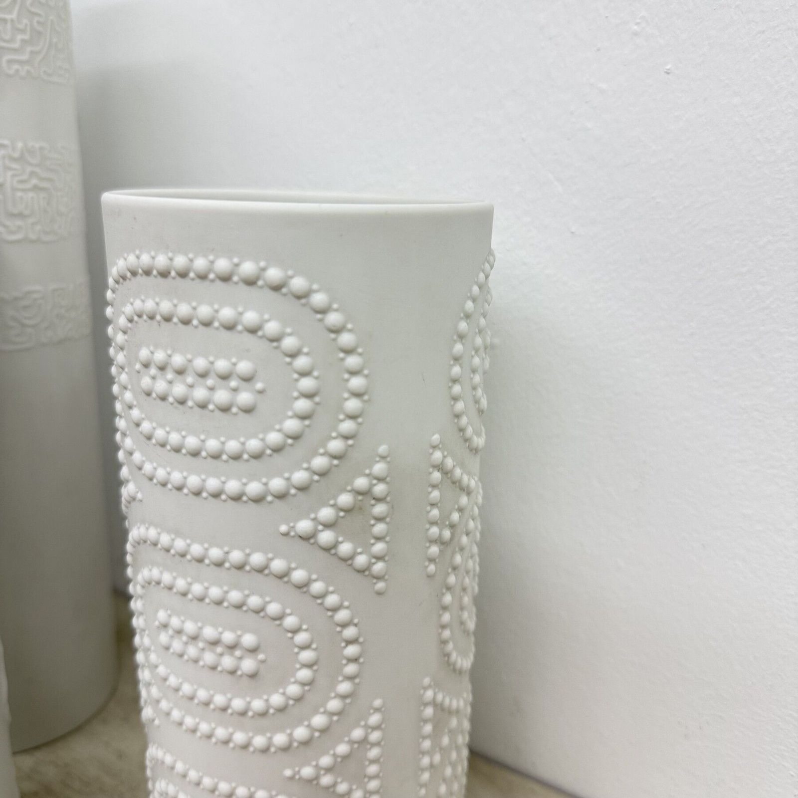 Set Of 6 Biscuit Porcelain Vases , 1970s photo vintage
