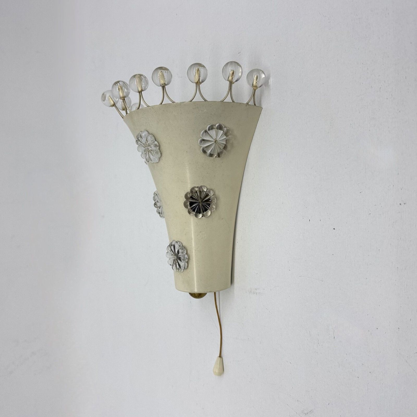 Emil Stejnar Wandlamp Met Bloemkristallen, Ca. Jaren 1950, Wenen photo 406.0