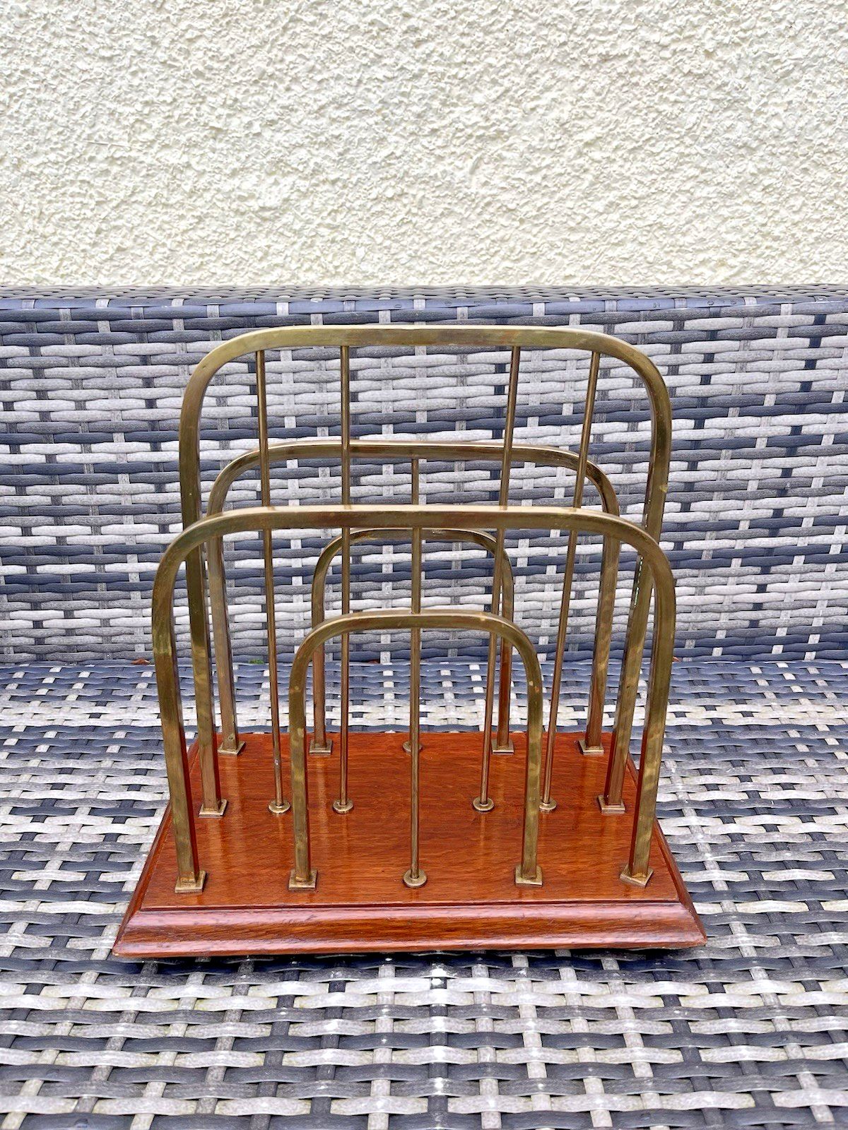 Exceptional Antique Wt&S William Tonks & Sons Brass Oak Magazine Newspaper Rack photo 550.0