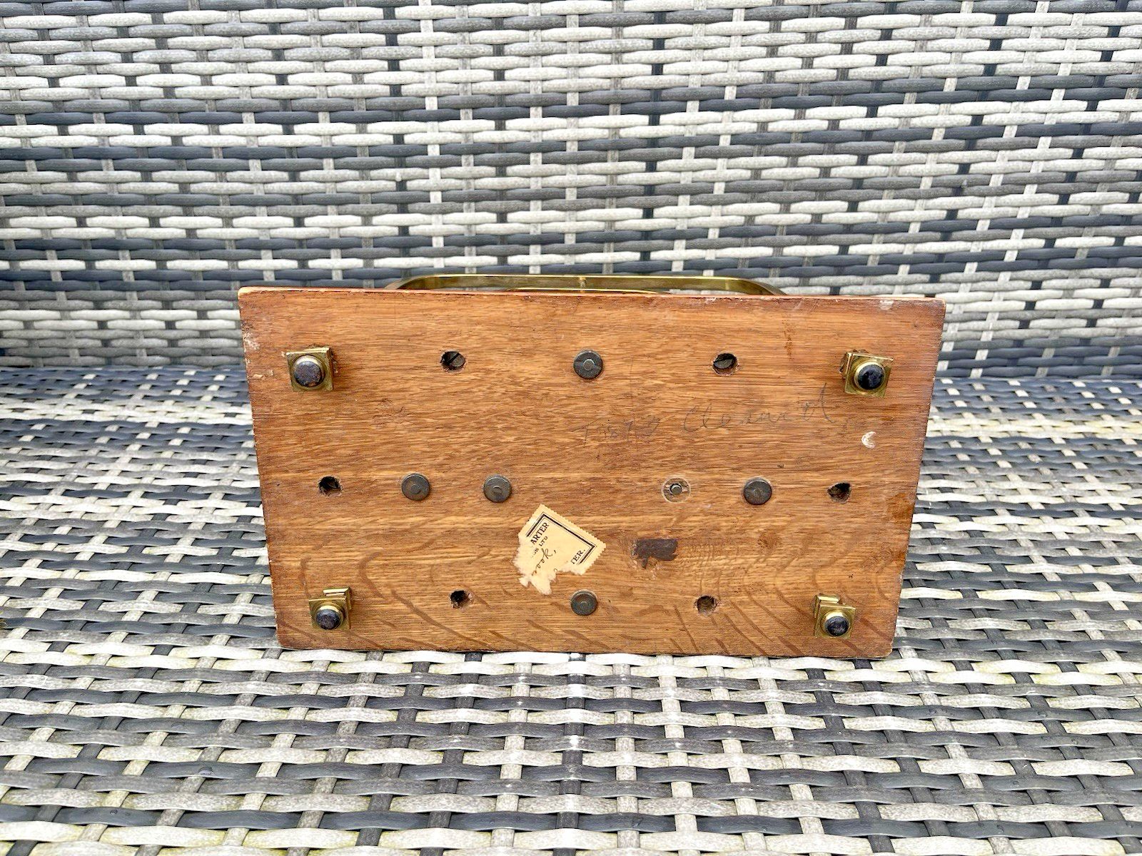 Home Decor Exceptional Antique Wt&S William Tonks & Sons Brass Oak Magazine Newspaper Rack photo