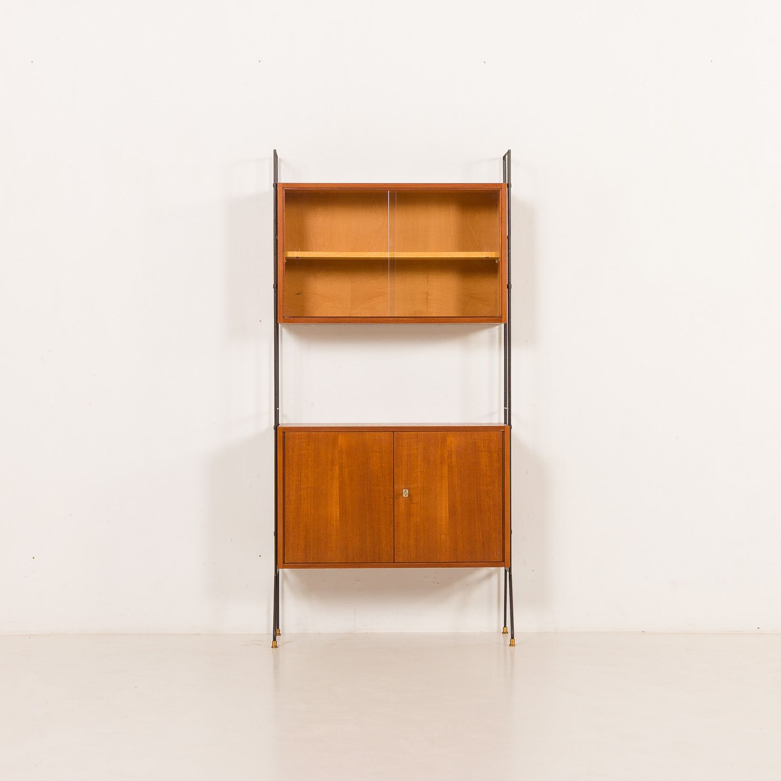 Italian Mid Century Free Standing Wall Unit With A Display Cabinet, 1960s photo vinterior